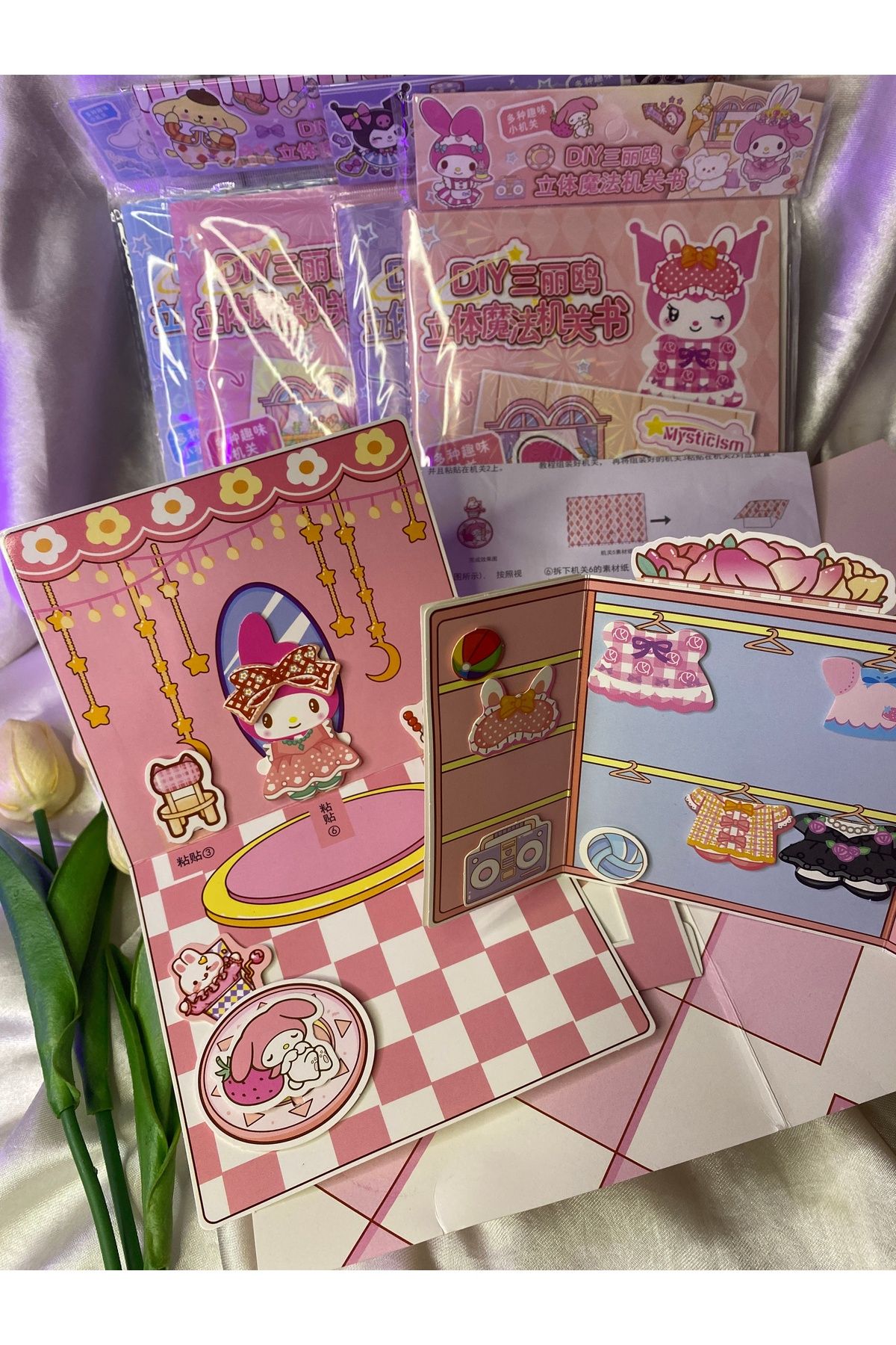 SANRIO Sanrıo karakterli sticker oda tasarlama seti /giyinme dolabı karakter giydirme stcker