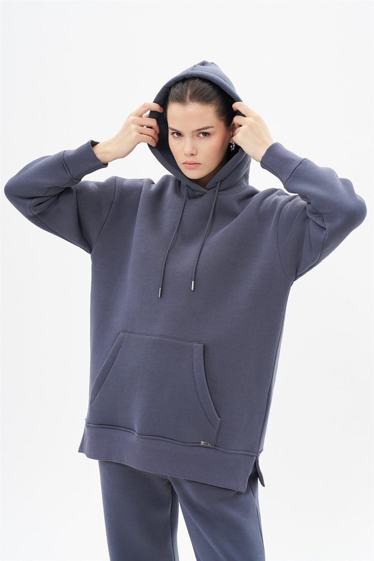 Kayra Kanguru Cepli Sweatshirt Antrasit