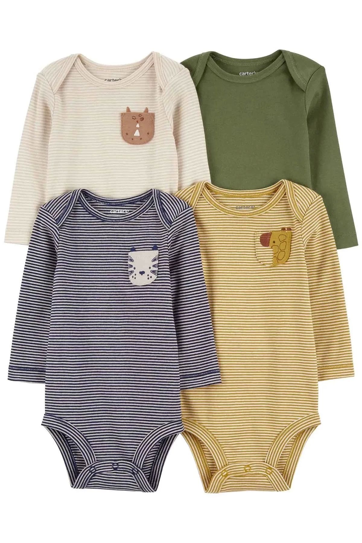 mtm My The Mall Erkek Bebek Uzun Kollu Body Set 4'lü Paket  Renkli