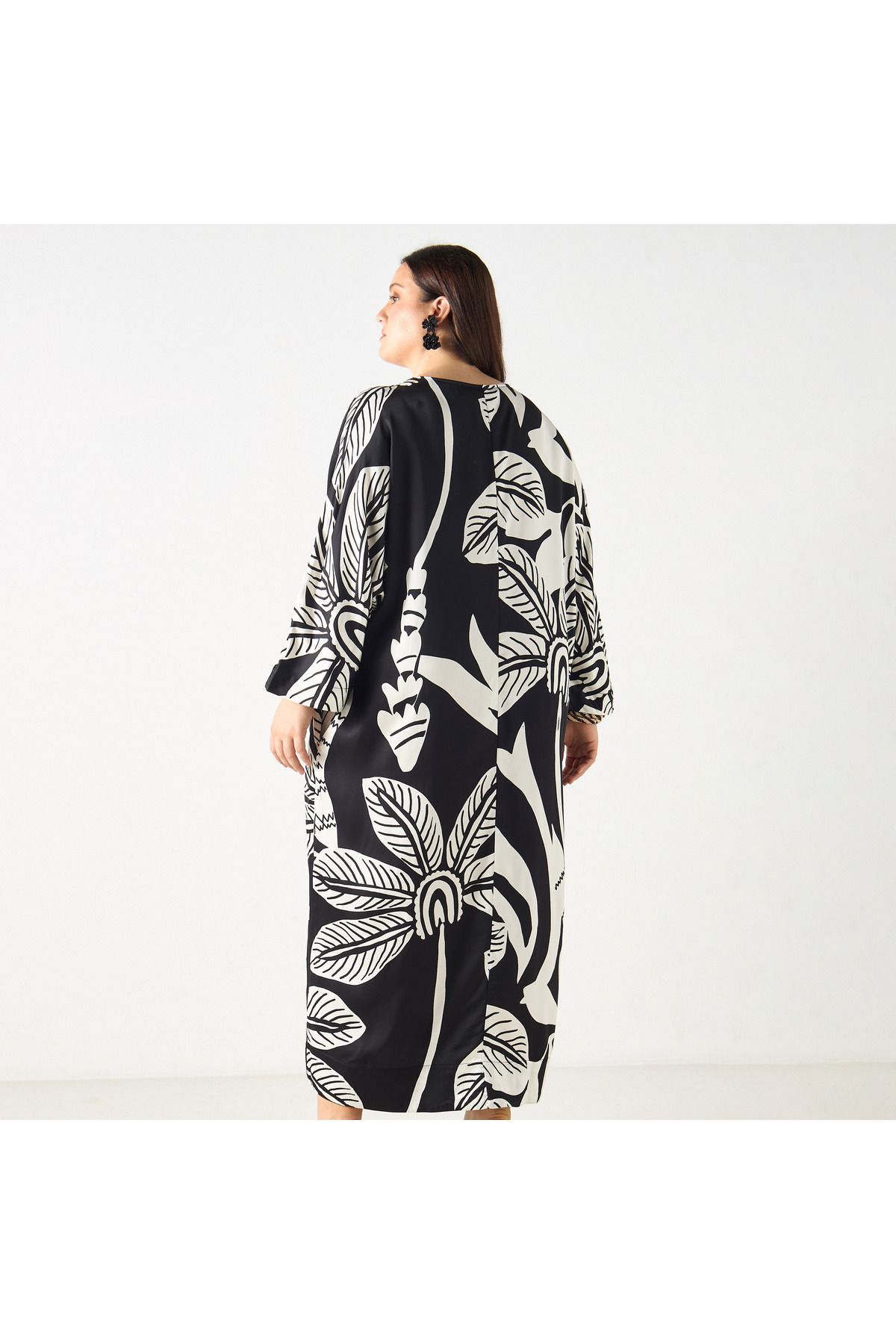 Ulla Popken-Leaf Print Kaftan 3