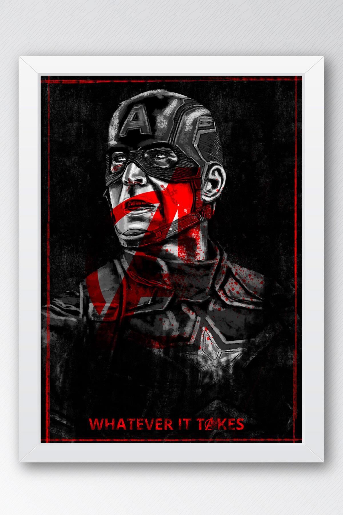 Saturn Captain America Çerçeveli Tablo - Avengers Marvel Poster Tablo