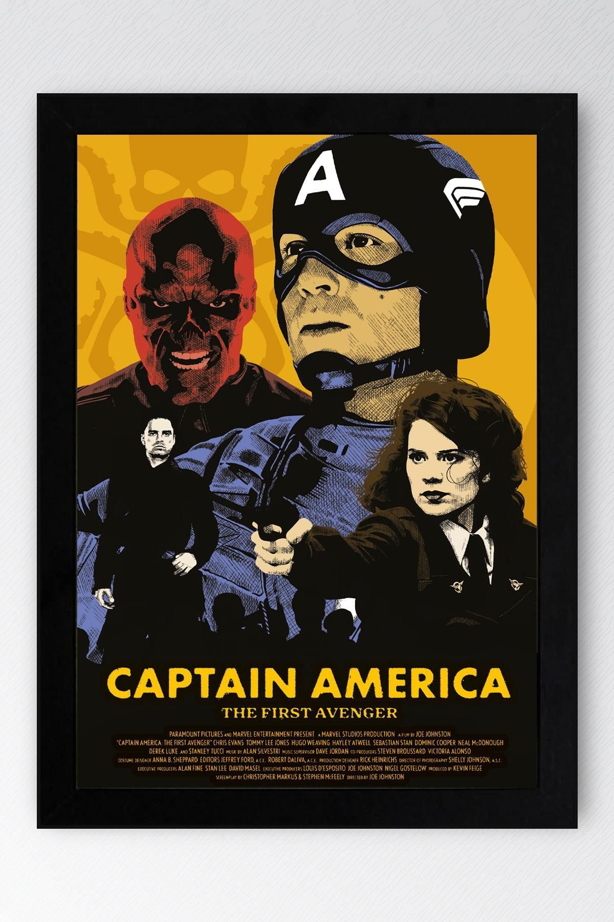 Saturn Captain America Çerçeveli Tablo - The First Avenger Marvel Poster Tablo