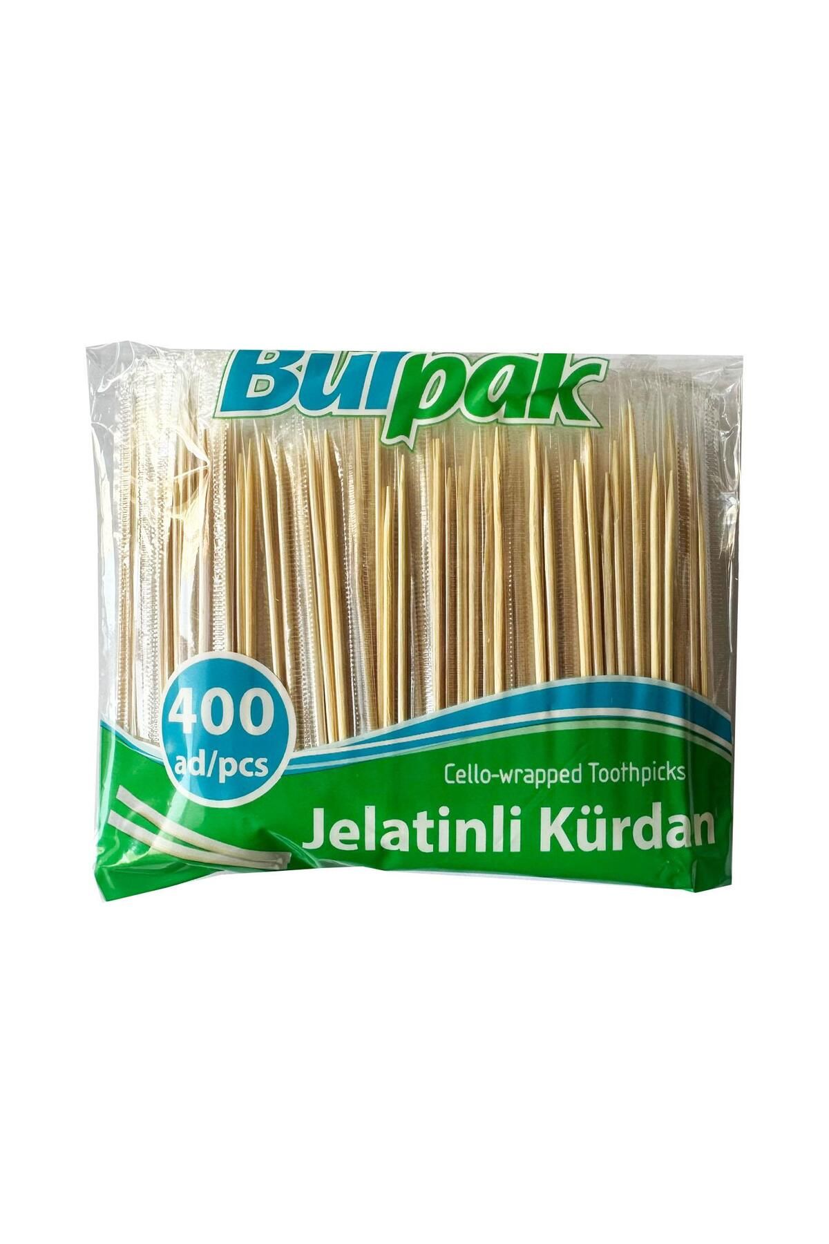 Burpak Jelatinli / Poşetli Ahşap Kürdan - 400 Adetlik Paket