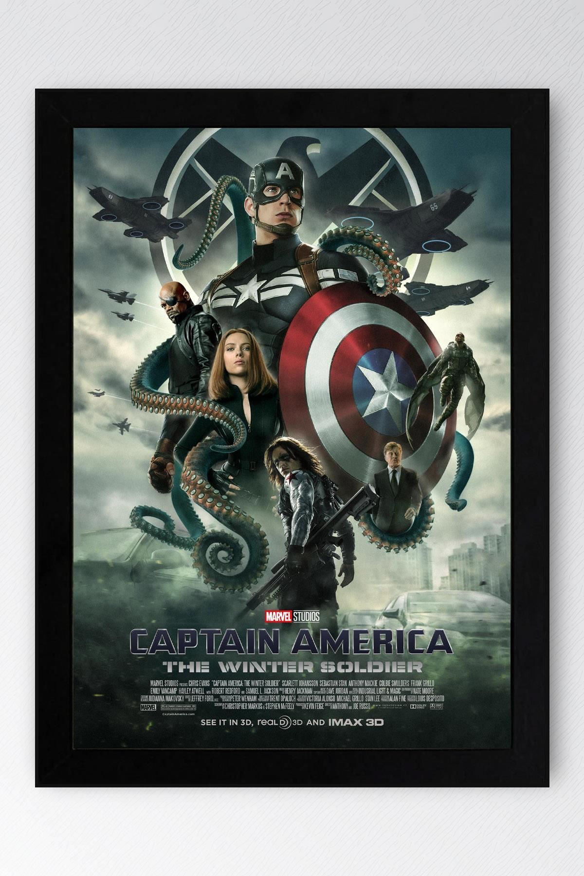 Saturn Captain America Çerçeveli Tablo - The Winter Soldier Marvel Poster Tablo