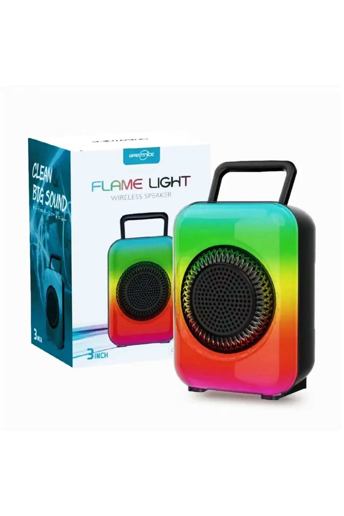 Subzero GTS-1867 Taşınabilir 3 inç LED Subwoofer Kablosuz / Bluetooth Hoparlör / USB / TF Cart / FM