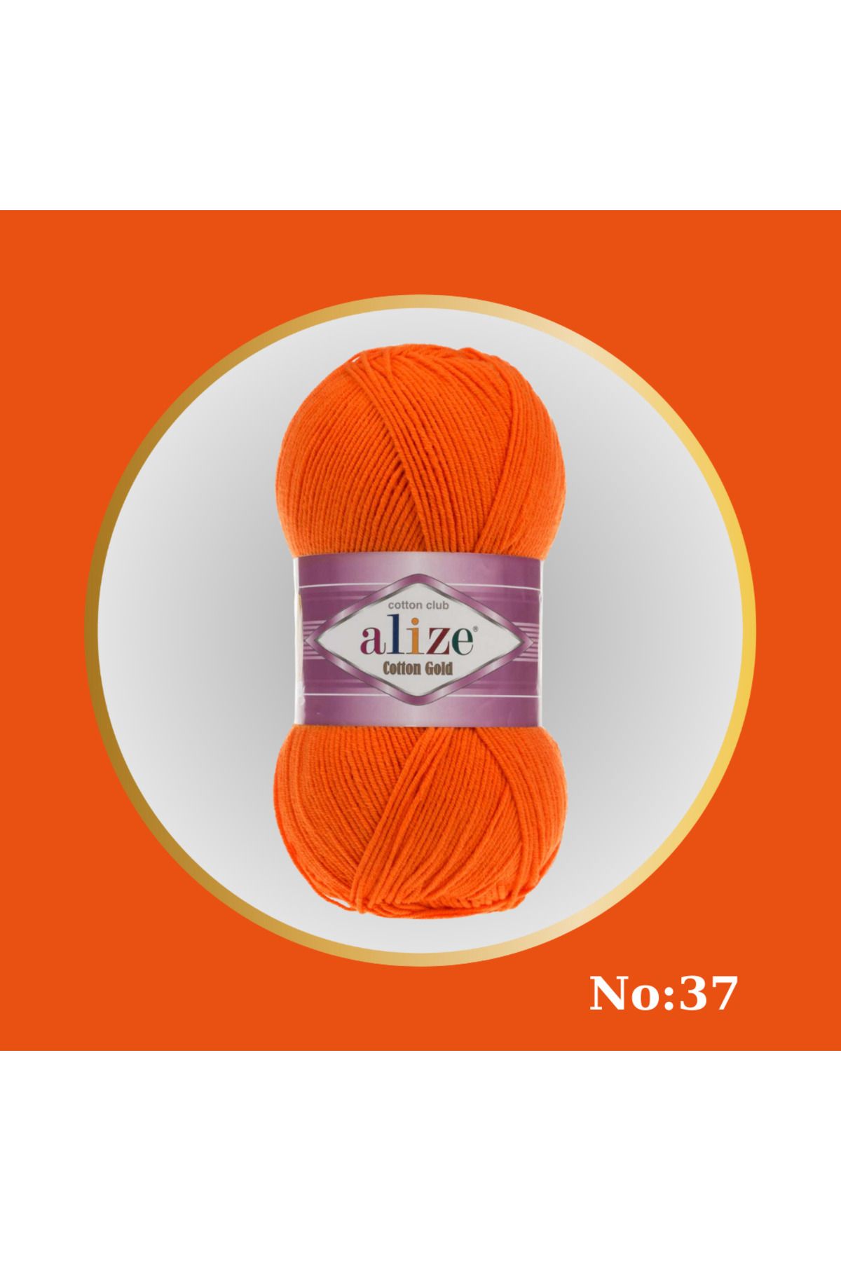 Alize Cotton Gold El Örgü İpliği 1-Adet Renk Kodu:37-Turuncu 100 gr - 330 m