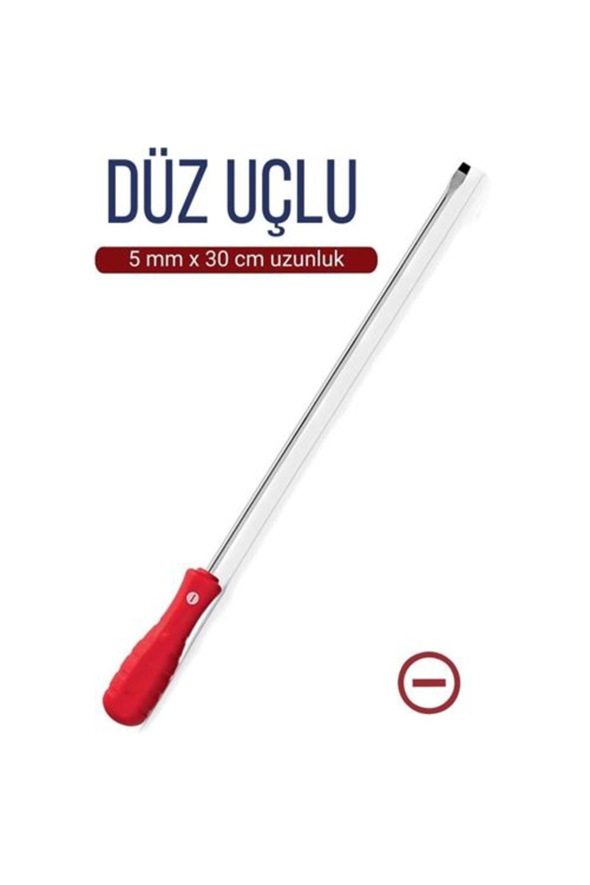 ACSMarket ModaCar 5 mm Uç 30 Cm Uzunluk Düz Uç Tornavida