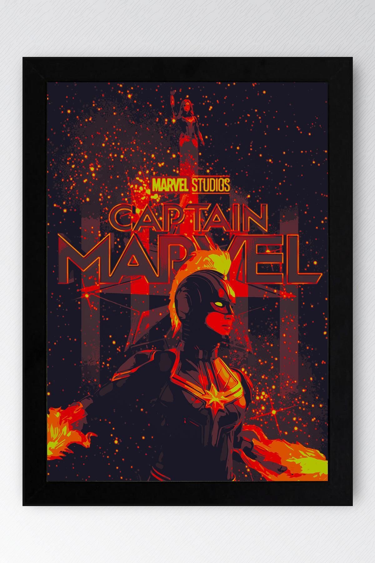 Saturn Captain Marvel Çerçeveli Tablo - Kaptan Marvel Poster Tablo