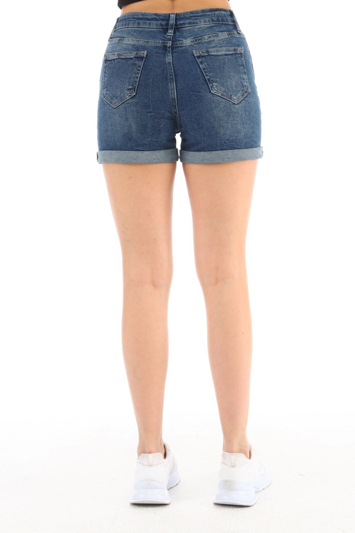 CEDY DENIM-High Waist Women's Mini Jean Denim Shorts - Double Leg C604 7