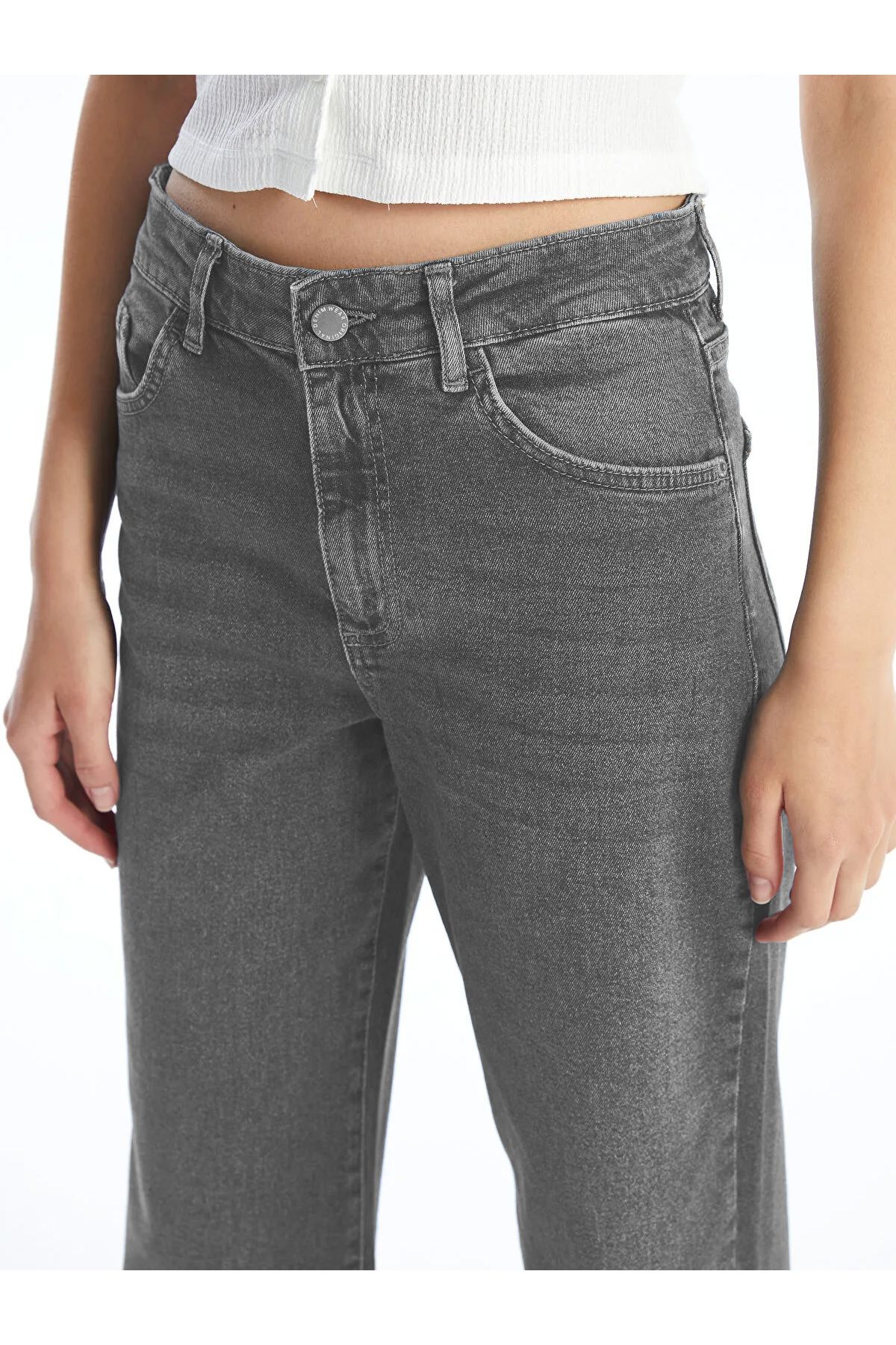 CEDY DENIM-High Waist Loose Women's Jeans - Large Size Jeans - C602 4