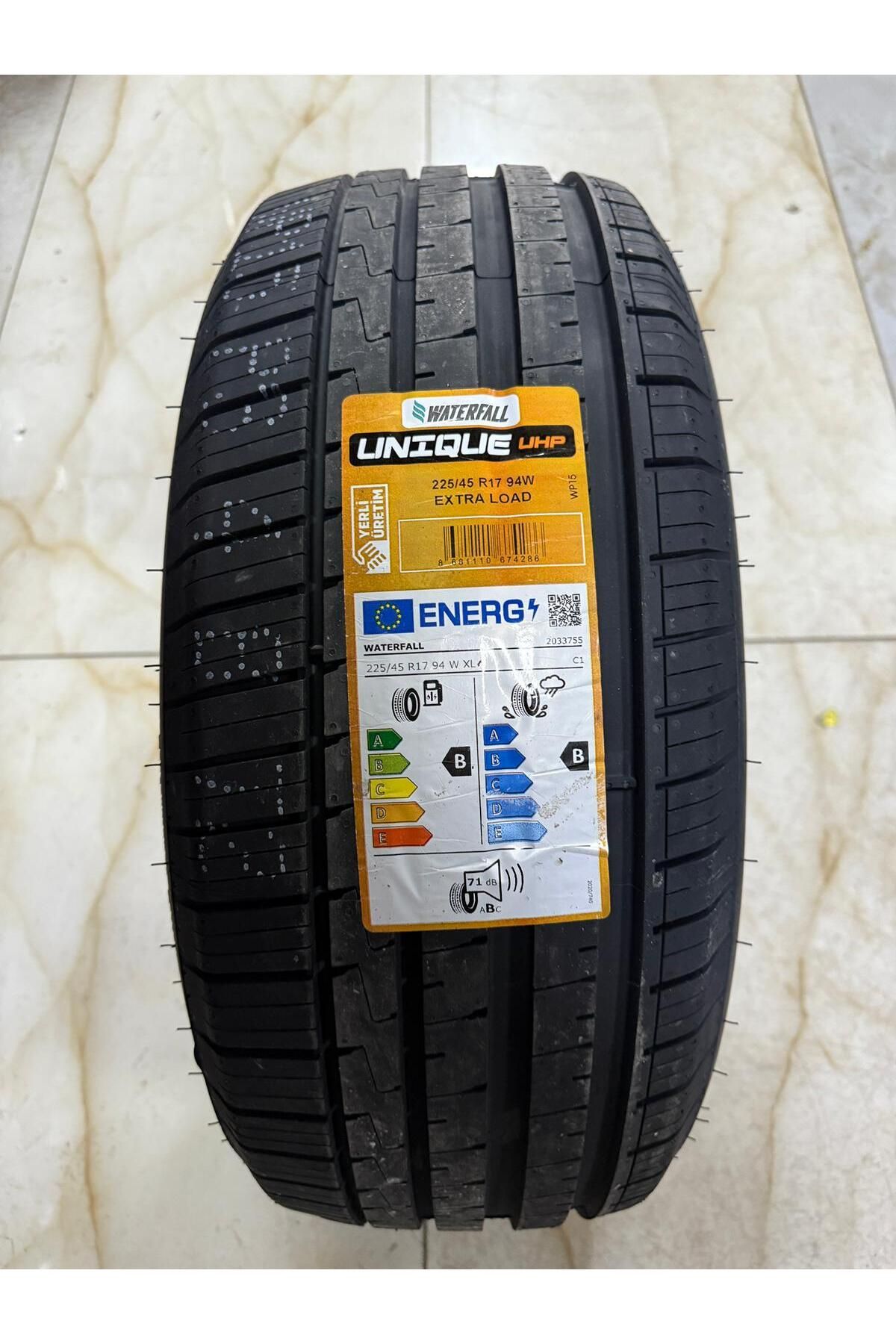 waterfall 225/45R17  94W XL UNİQUE WATERFALL 2025 TARİHLİ YAZ LASTİĞİ