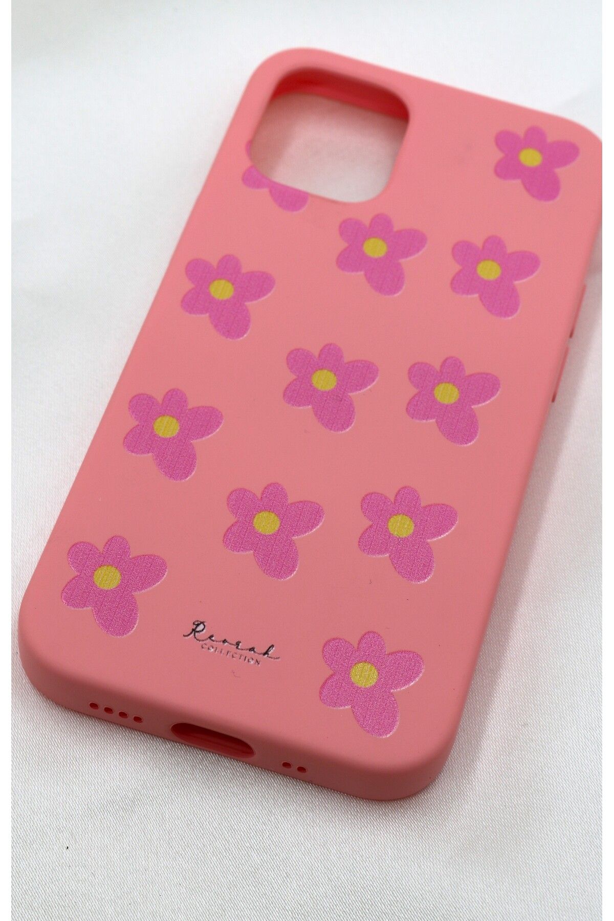 Reorah Collection Pink Heaven Telefon Kılıfı-Pembe Papatyalı Telefon Kılıfı-iPhone 12 Mini