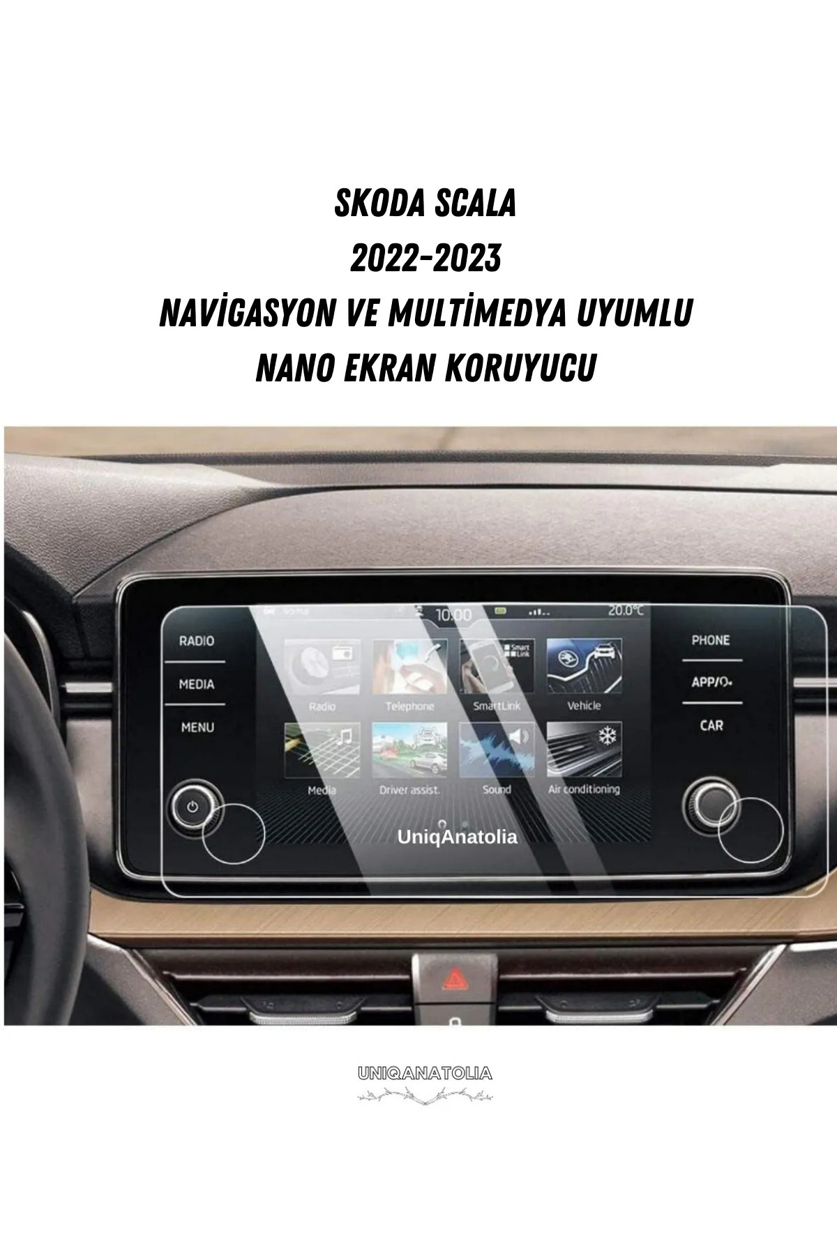 UniqAnatolia-Skoda Scala 2022-2023 Navigation and Multimedia Nano Screen Protector 1