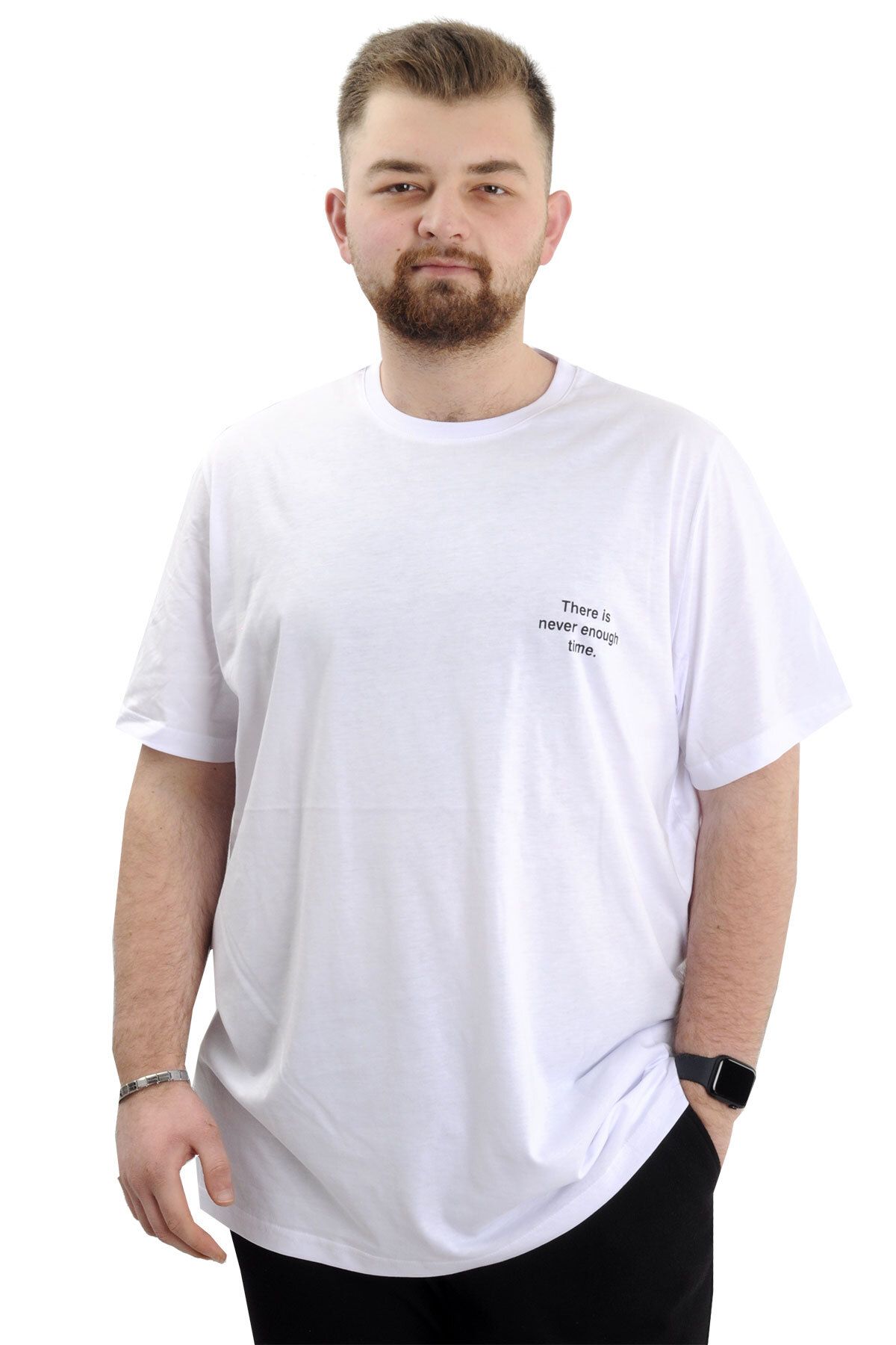 ModeXL-Mens Crew Neck Printed T-Shirt - Mode Xl, White, Time U24036 8