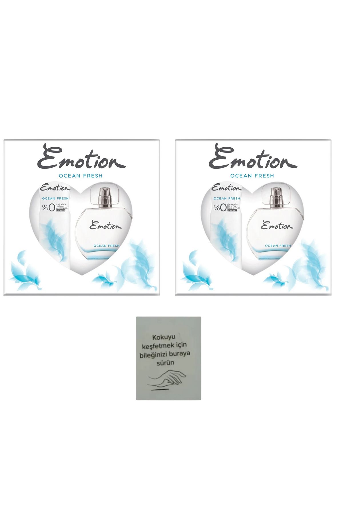 Emotion Ocean Fresh Edt Parfüm 50ml + Deodorant 150ml 2 adet + koku kartı hediye