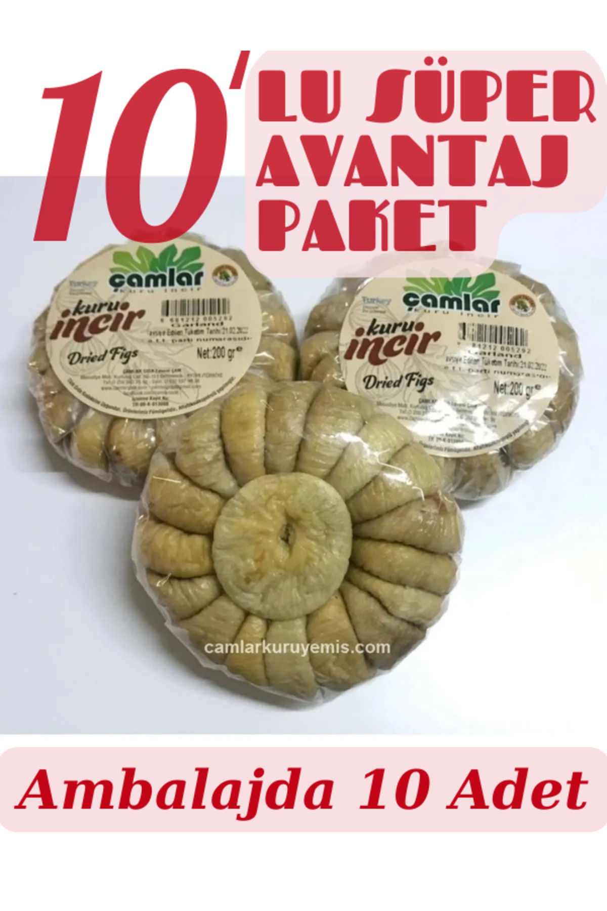 çamlar 10'lu Paket Kuru Incir Naturel 200 gr Garland