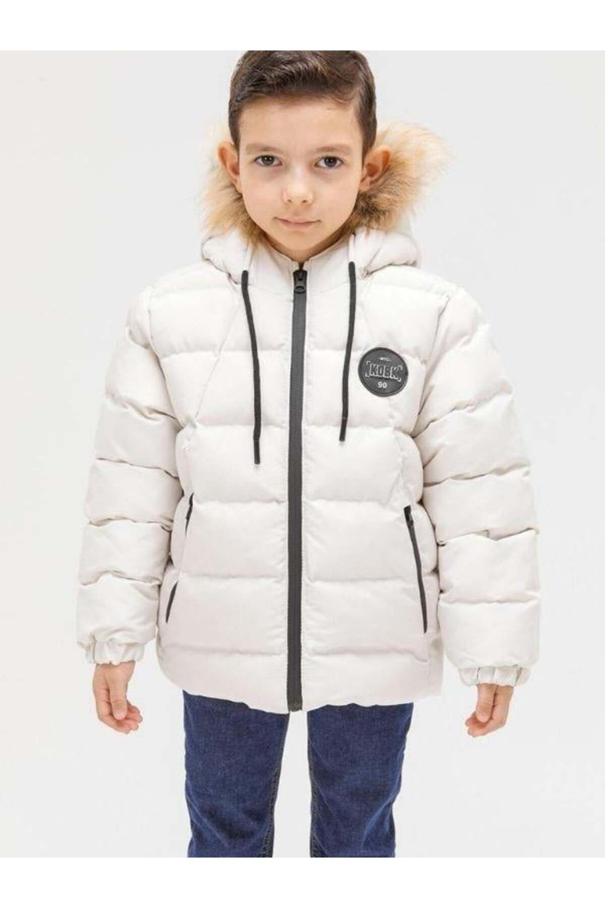 Zekids-Boy's Thick Coat with Fur Collar 1