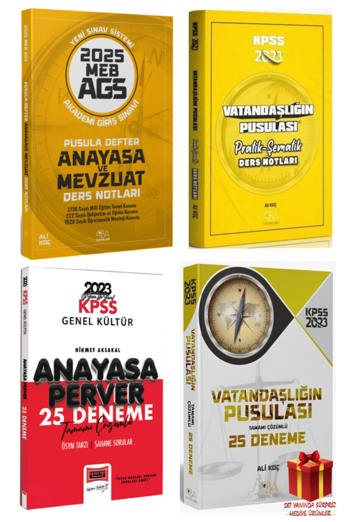 CBA Akademi 2025 CBA Yayınları MEB AGS Anayasa Mevzuat Ders Notları+Vatandaşlık Ders Notları+Denemeler+Hediye