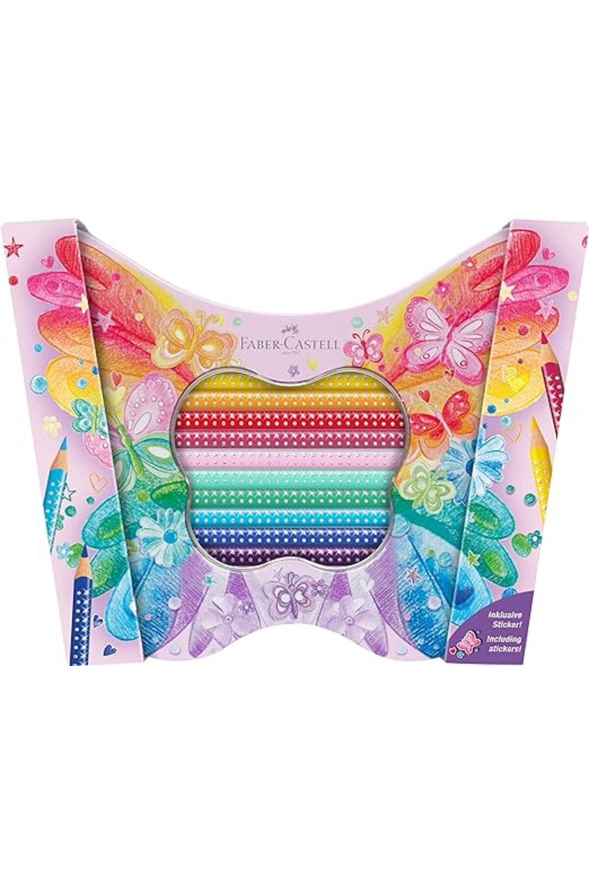 Faber Castell Sparkle 20'li Boya Kalemi Kelebek Teneke Kutu / 201971