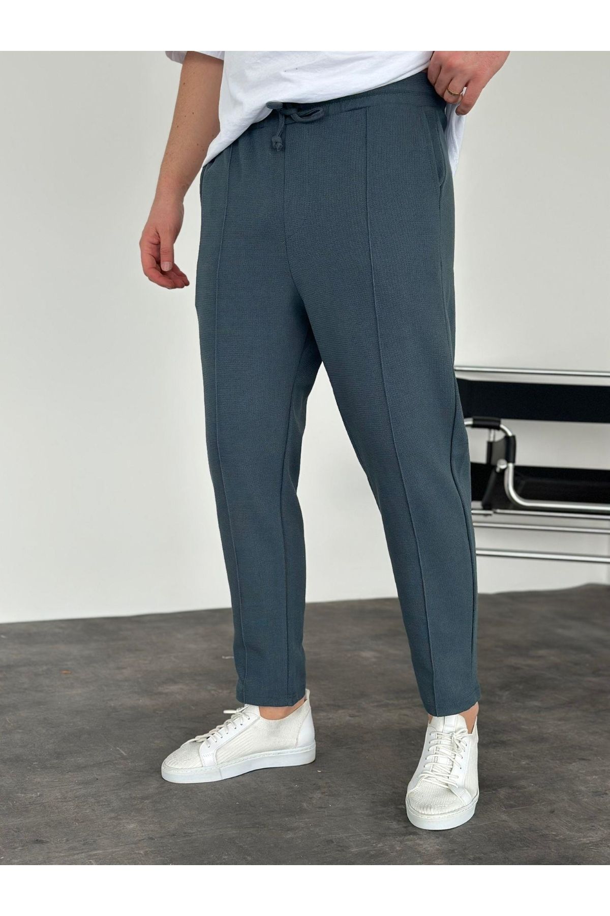 KHAYN ERKEK WAFFLE KUMAŞ ÇİMALI BOYFRİEND JOGGER PANTALON K2034WP