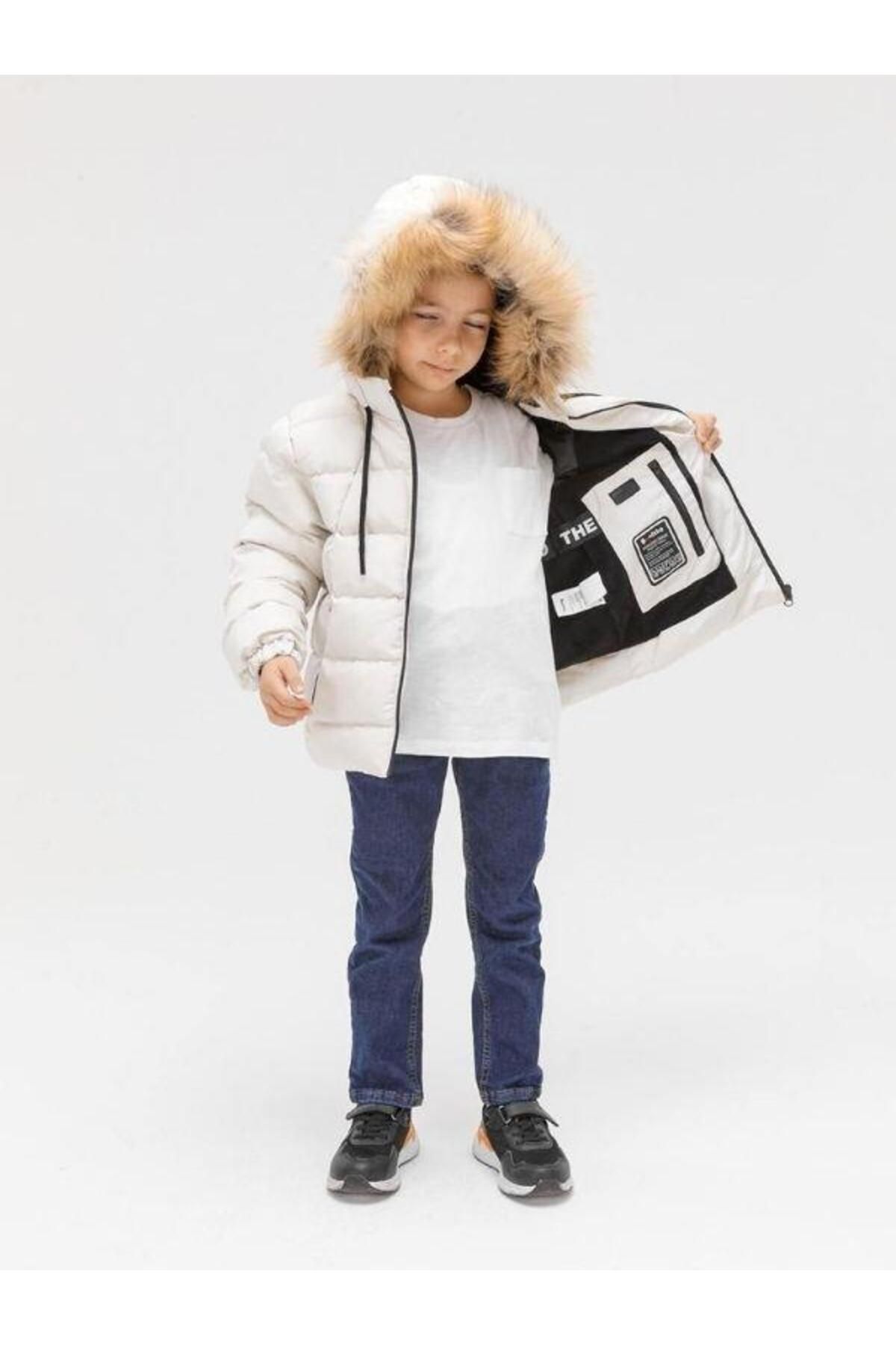 Zekids-Boy's Thick Coat with Fur Collar 2