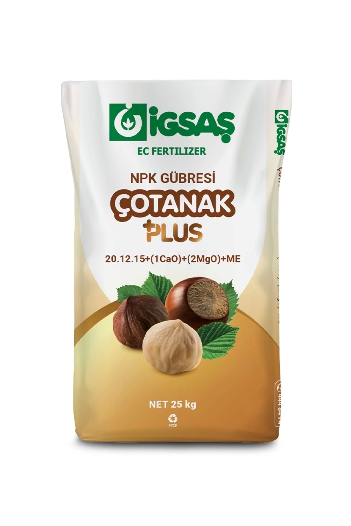 İGSAŞ İgsaş Çotanak Plus 20 12 15+ (1CaO)+(2MgO)+ME NPK Gübre 25 Kg