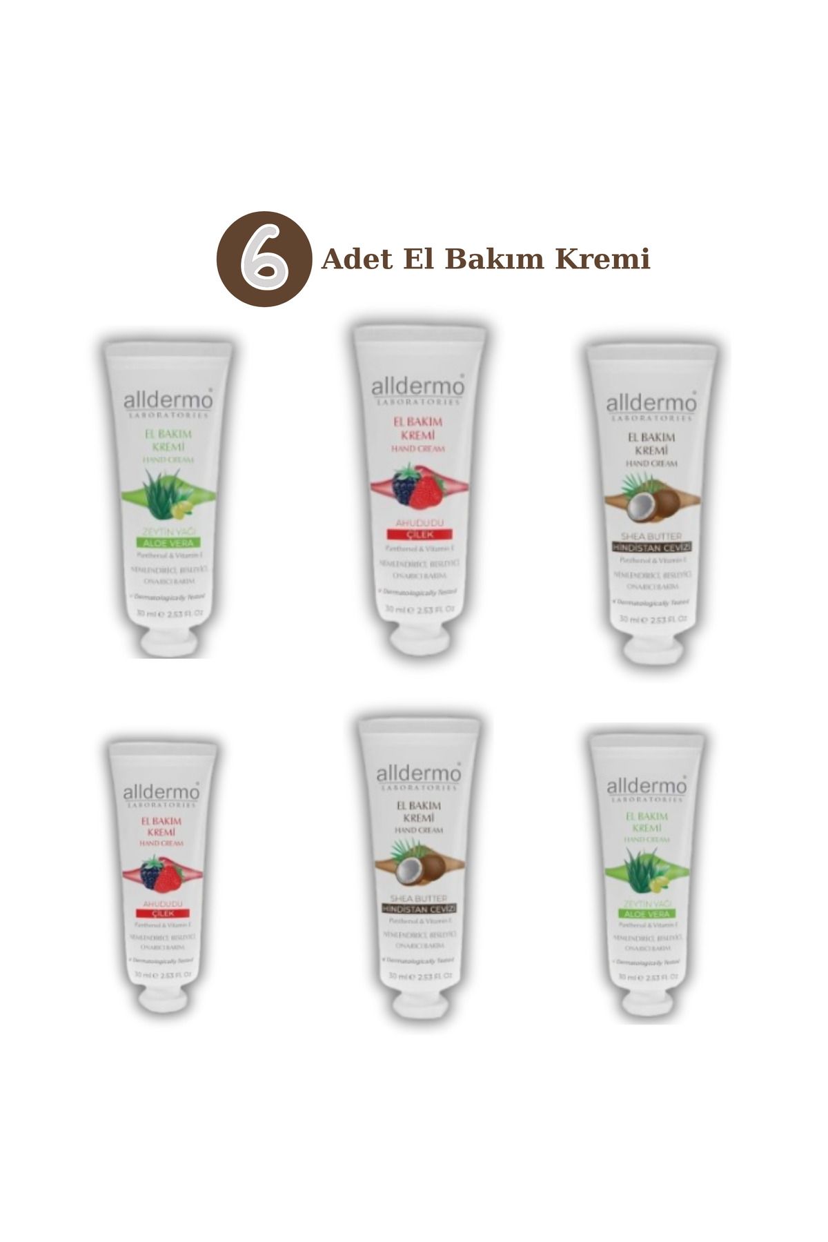 aldermo Nemlendirici, Besleyici ve Onarıcı El Bakım Kremi 30 ml 6 Adet