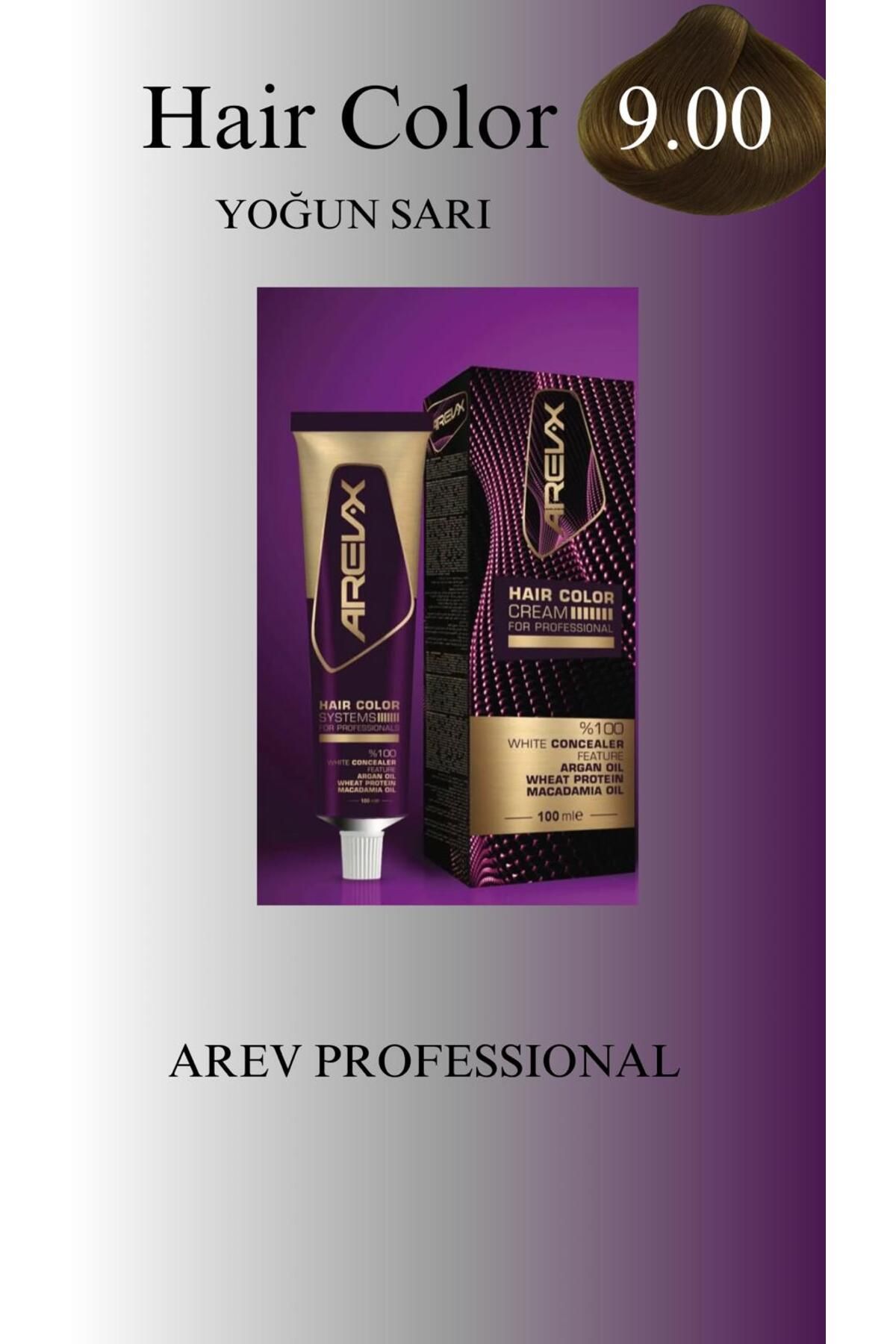 arev professional AREV PROFESSİONAL SİNGLE TÜP SAÇ BOYASI 9.00 YOĞUN SARI