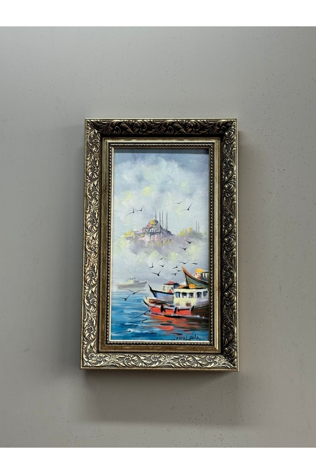 Asmin Sanat Evi İSTANBUL MANZARASI ORİJİNAL YAĞLI BOYA 30  X 50