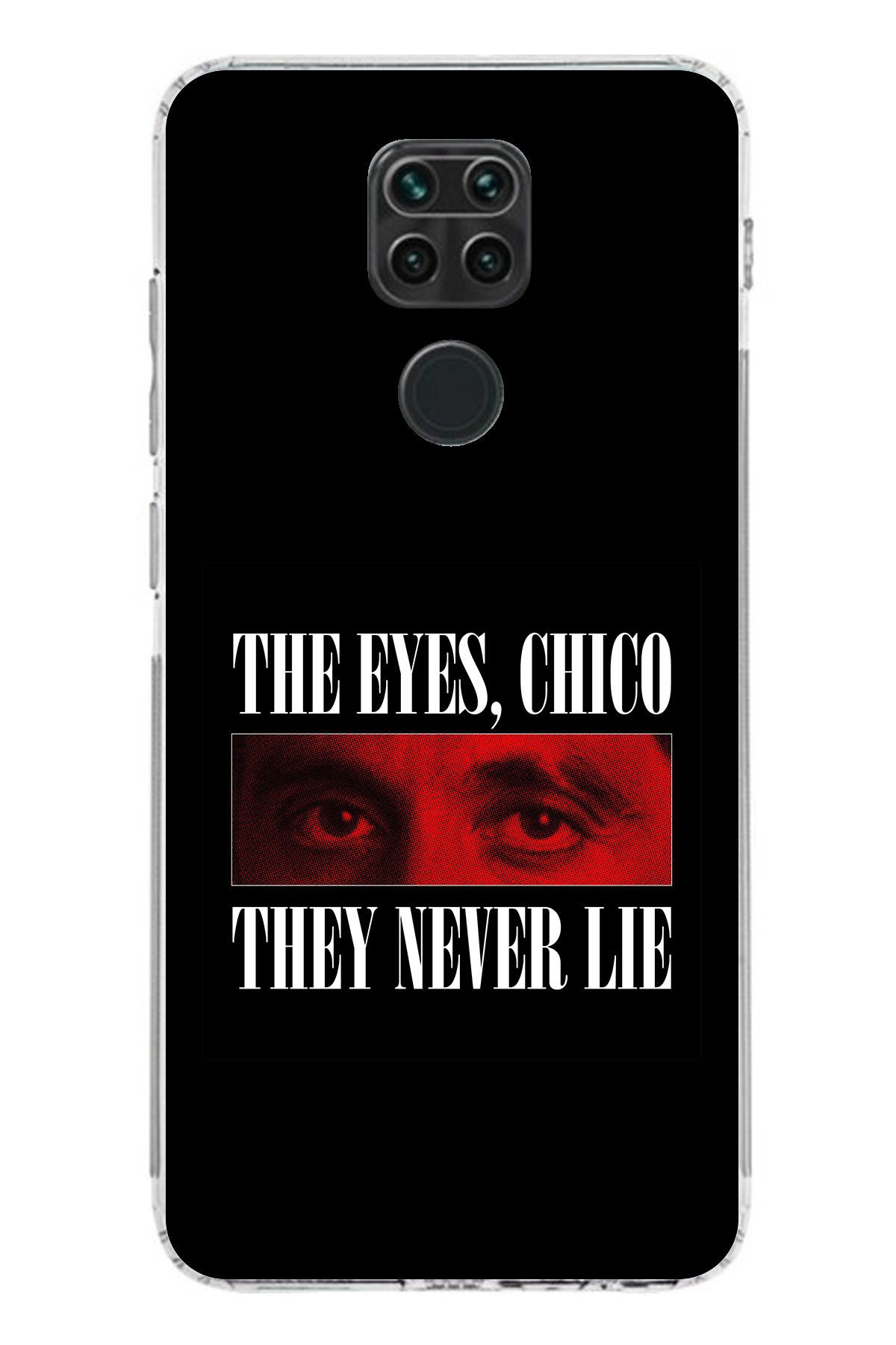 TechTree Redmi Note 9 Uyumlu the eyes chico they never lie Tasarımlı Şeffaf Silikon Kılıf