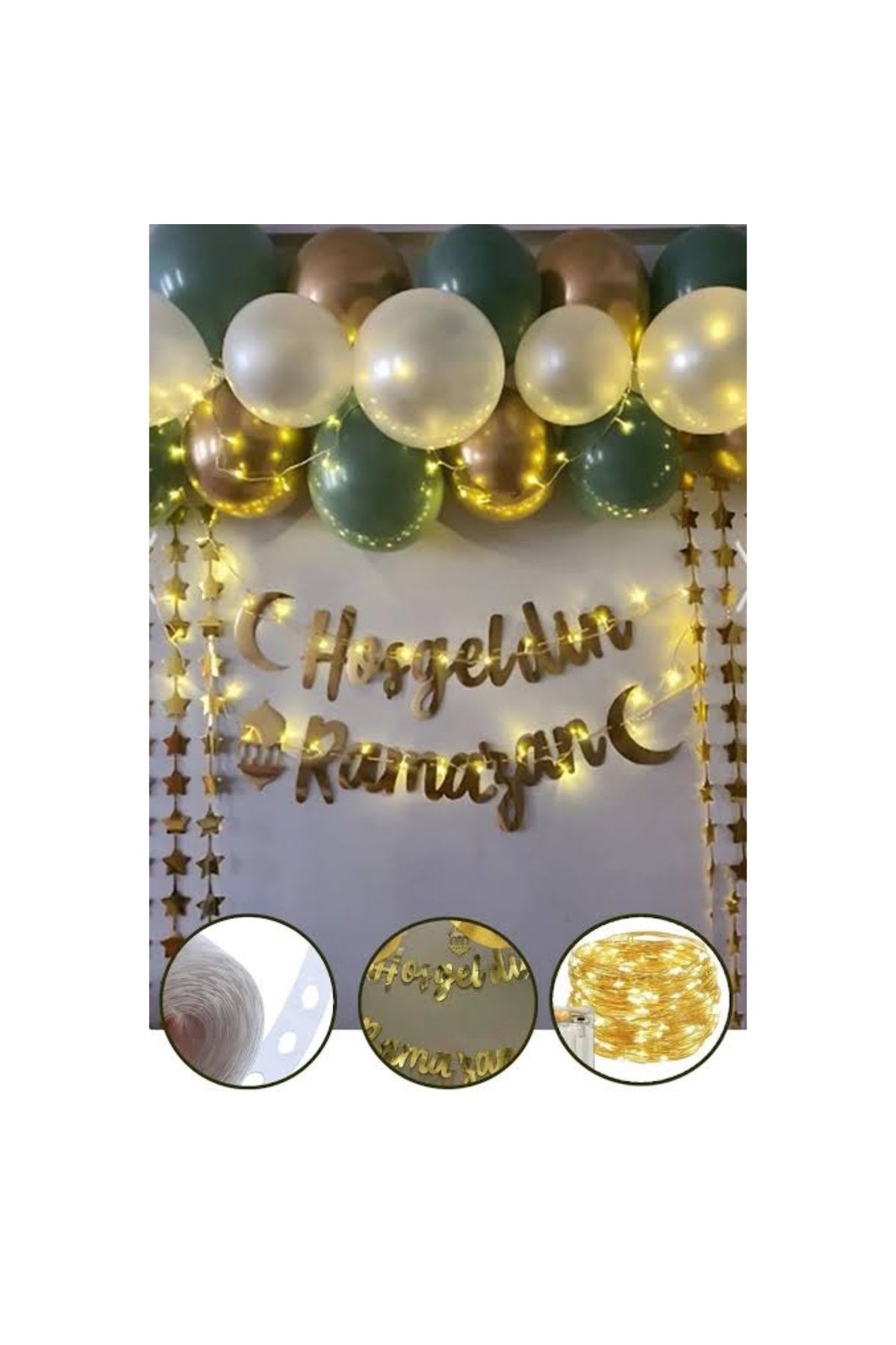 MFM Hoşgeldin ramazan led ışıklı zincir balon seti