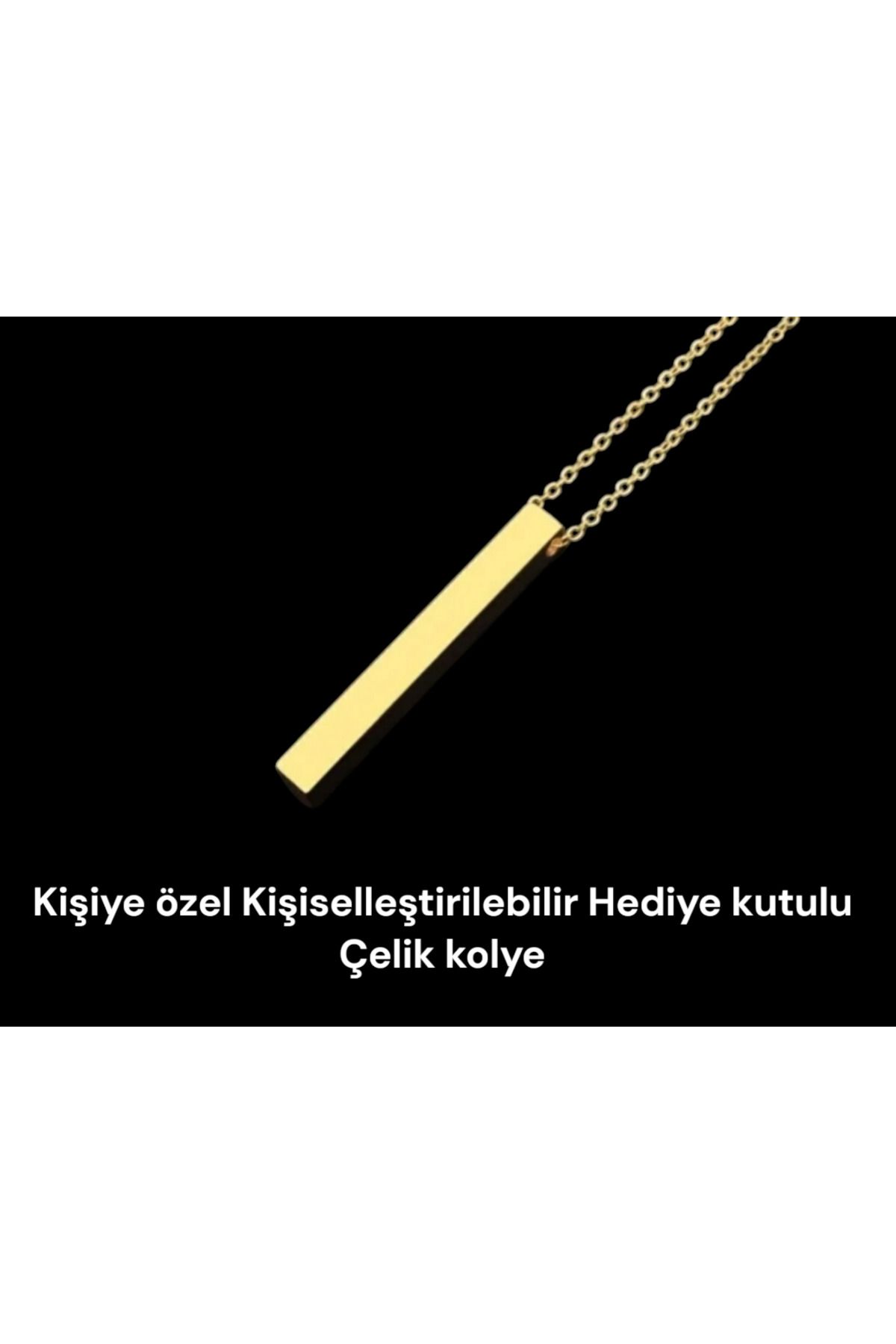 MK butik Kişiye özel Kişiselleştirilebilir Hediye kutulu Unisex Çelik kolye