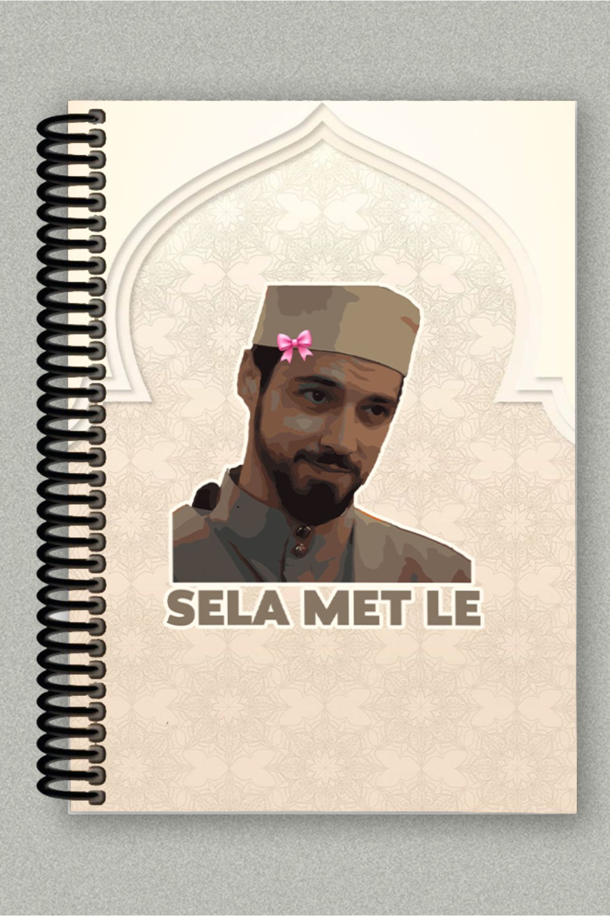 Namgo Cüneyd Efendi ''Selametle'' Spiralli A5 Çizgisiz Tuale Kapaklı Hediyelik Defter (200 Sayfa)