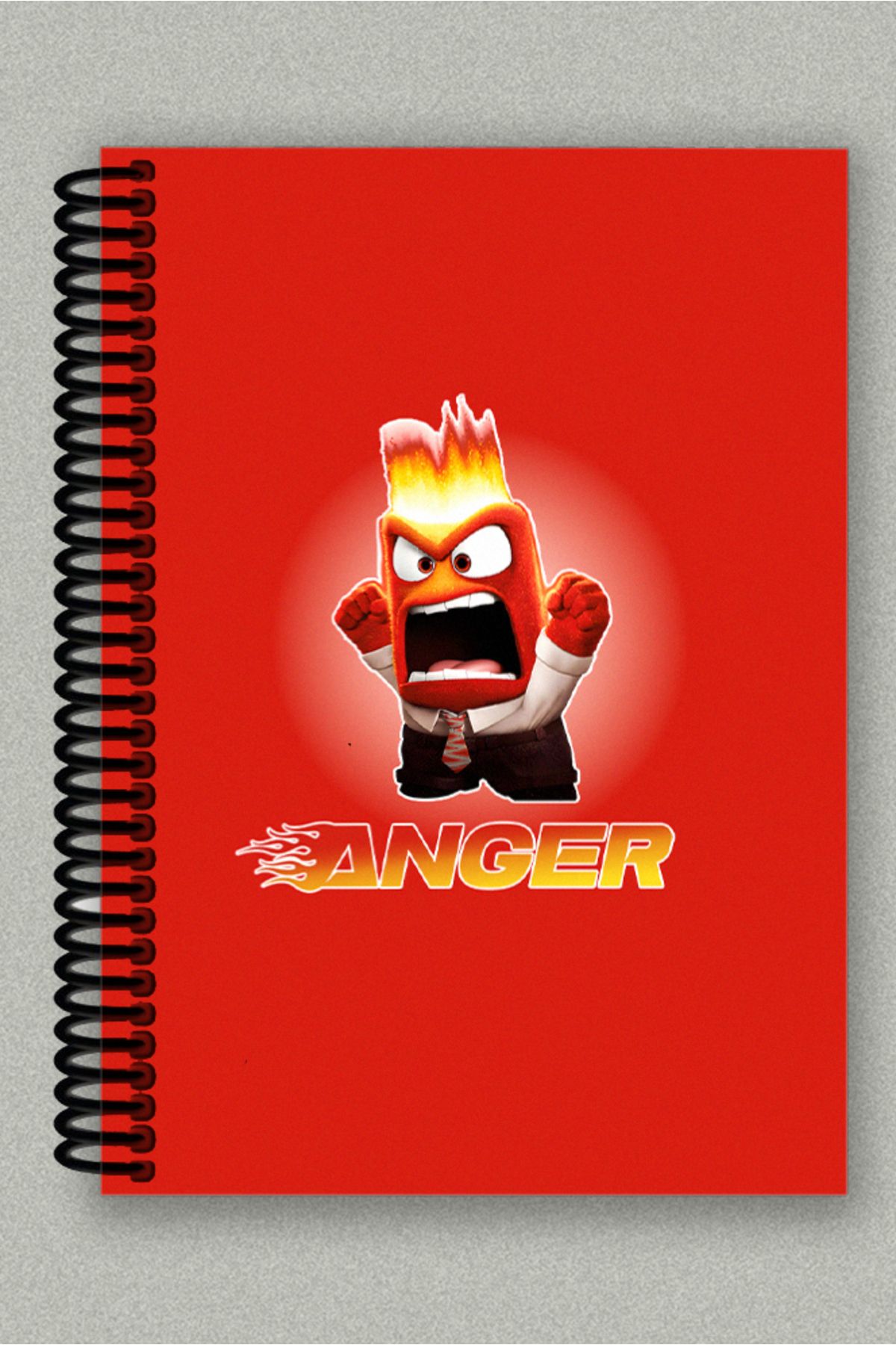 Namgo Ters Yüz ''Öfke-Anger'' Spiralli A5 Çizgisiz Tuale Kapaklı Hediyelik Defter (200 Sayfa)