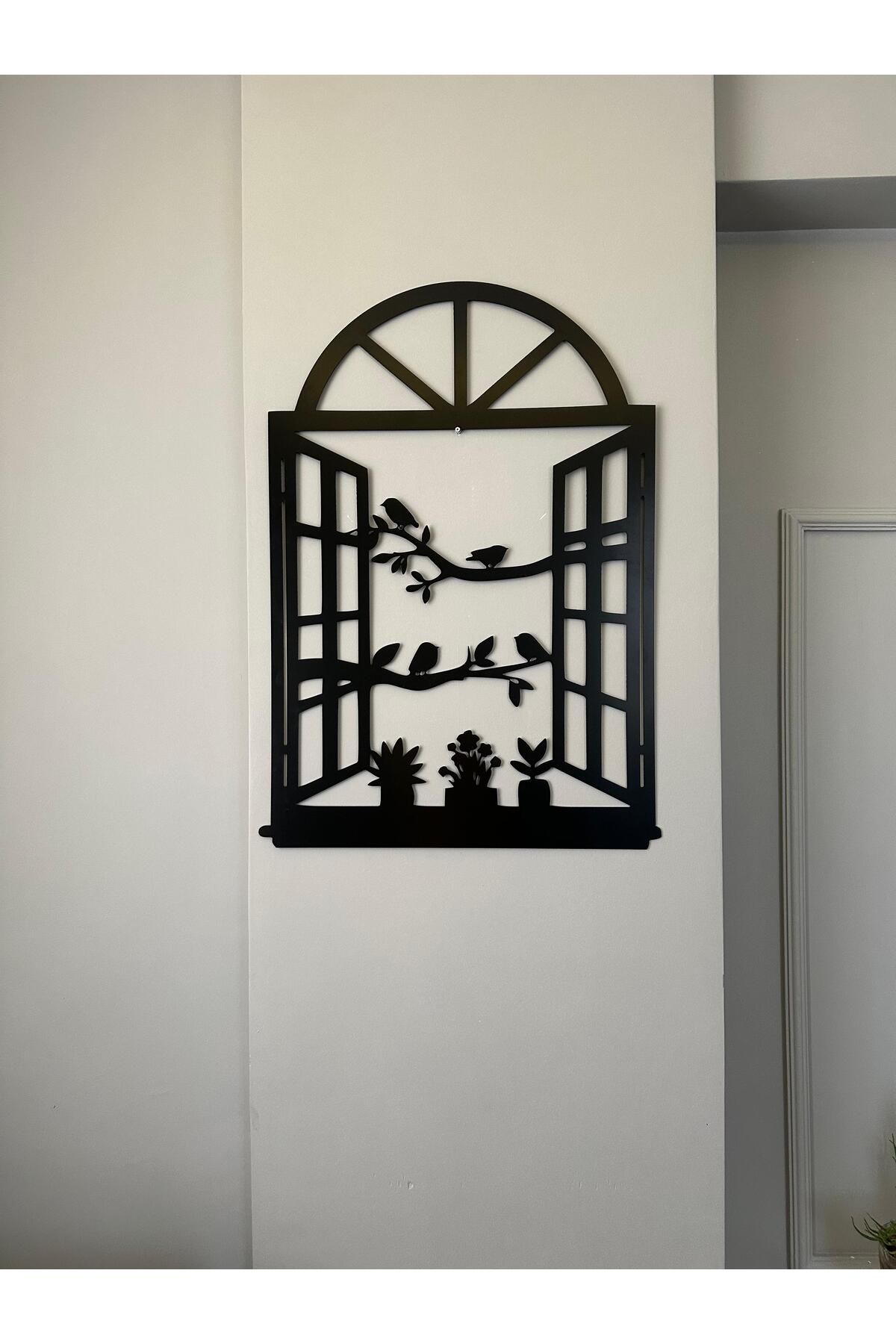 CRAFTAREA 'Window Birds' Lazer Kesim Metal Duvar Dekoru