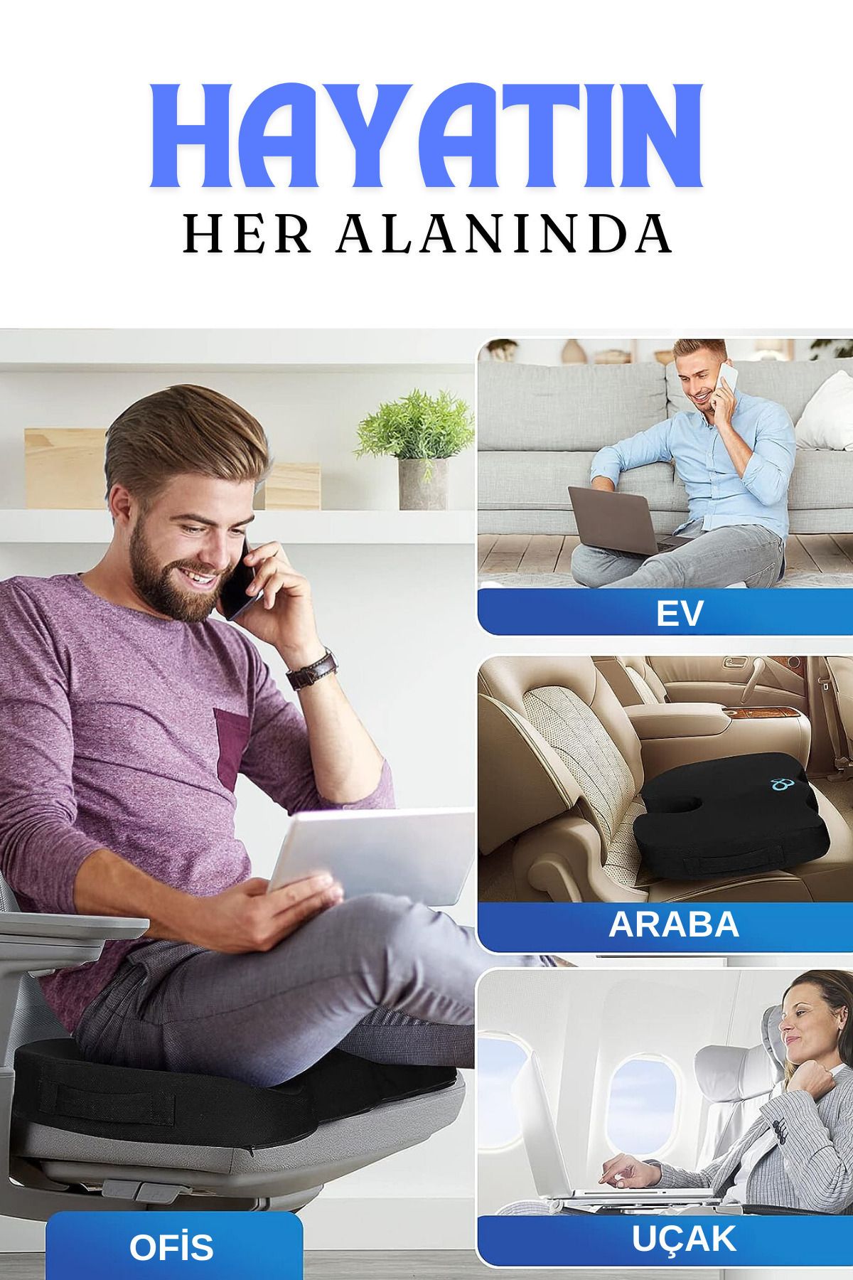 HASBY-Pernă de șezut ortopedică Visco Pernă de șezut pentru coccis lombar 3