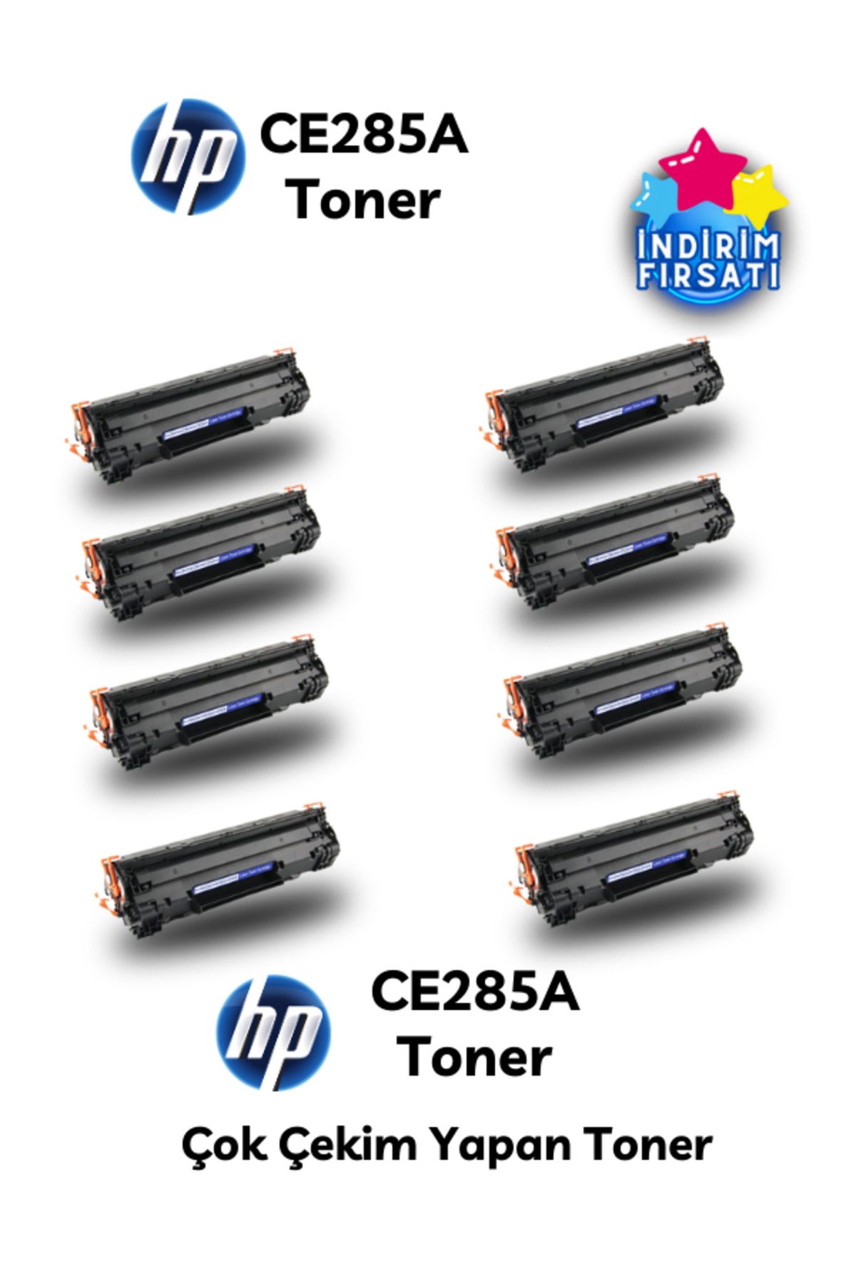 YEGGE 8 Adet HP 85a Muadil Toner - Yüksek Baskı Kapasiteli CE285a Toner - HP 285a Muadil Toner