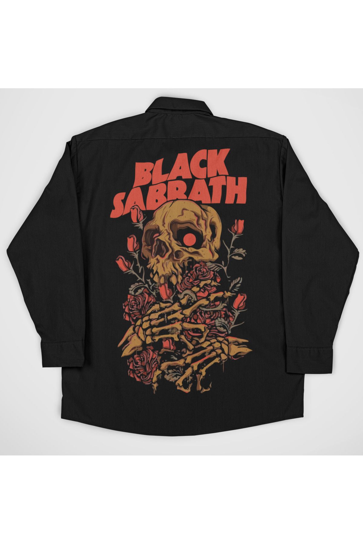 SEVBANO Black Sabbath Müzik Grubu Baskılı Unisex Rock Metal Cepli Gömlek