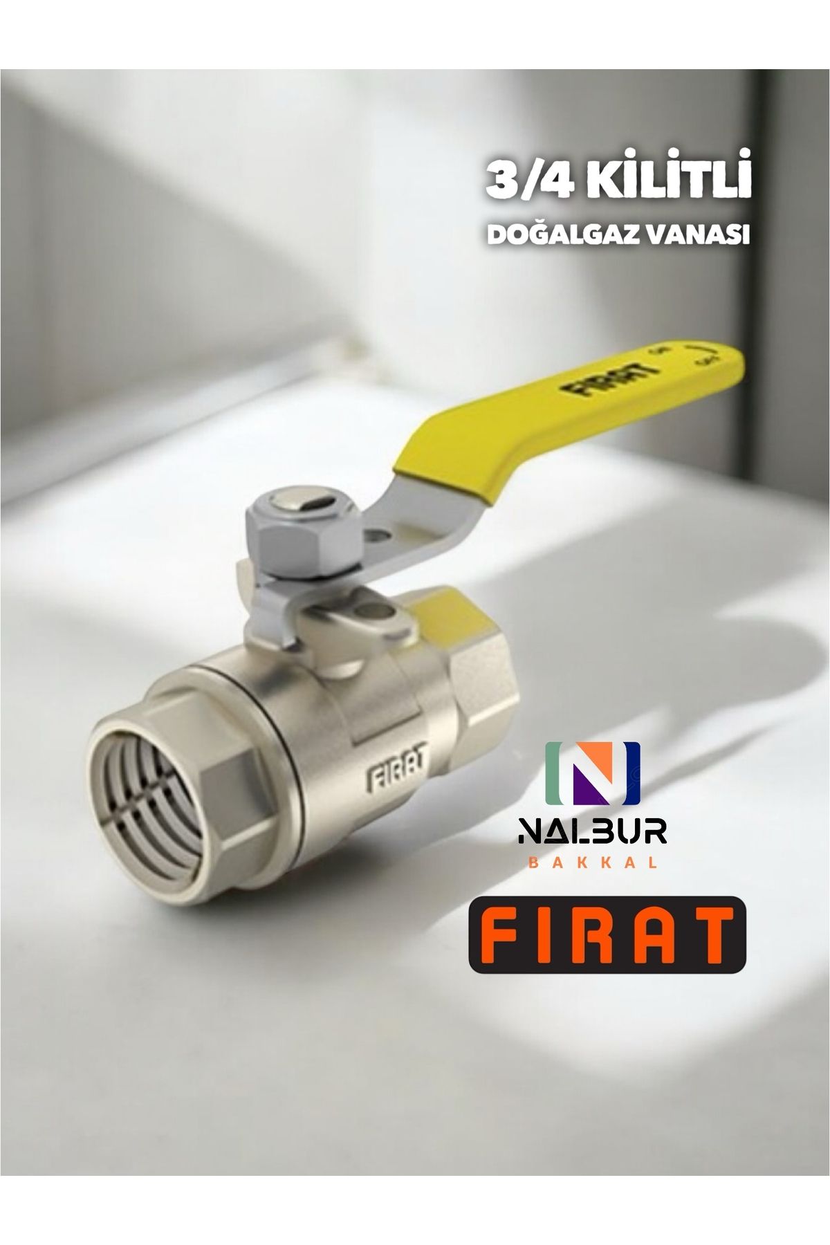 Nalbur Bakkal FIRAT 3/4 KİLİTLİ DOĞALGAZ VANASI (Orjinal Ürün)