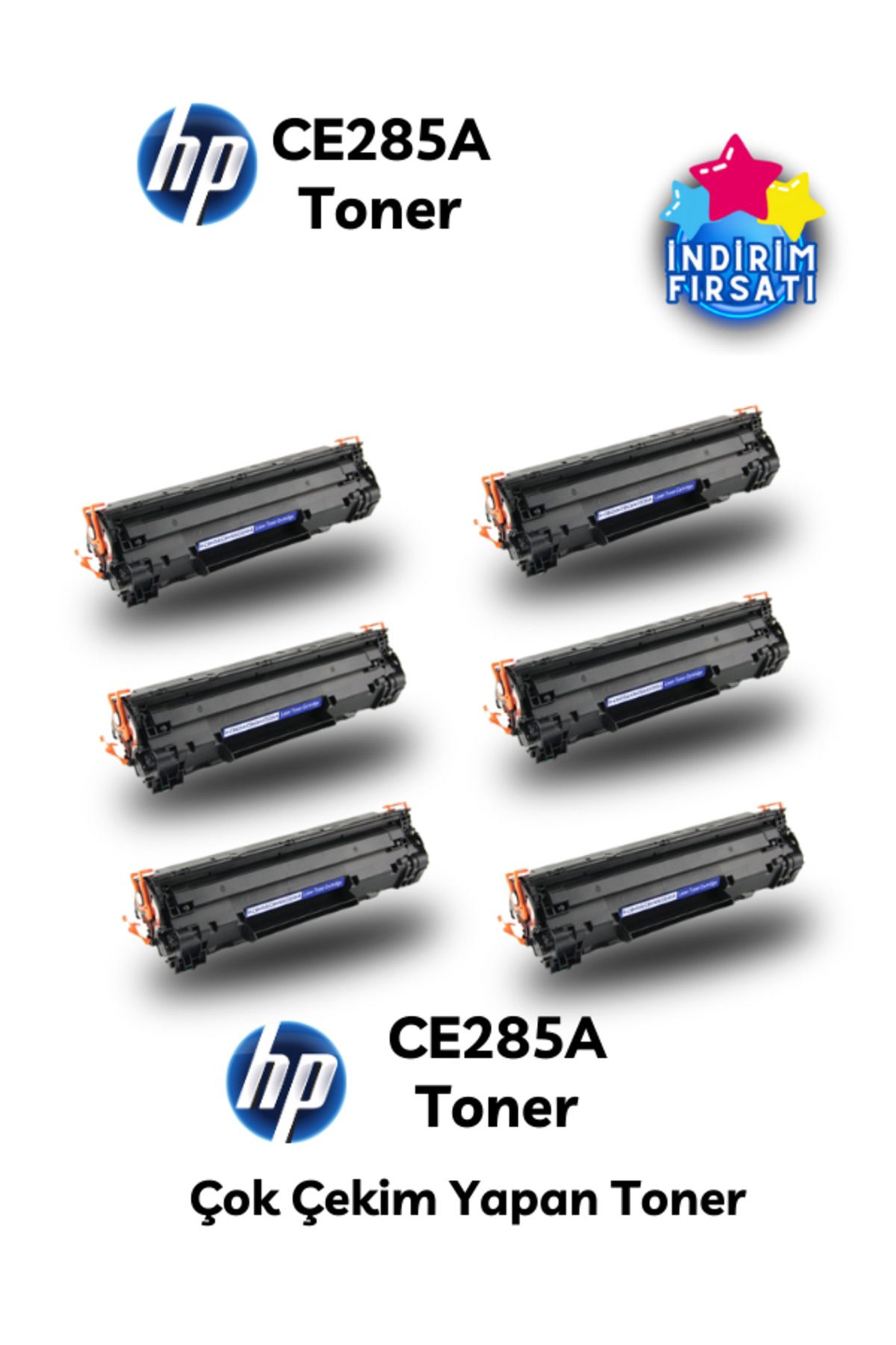 YEGGE 6 Adet HP 85a Muadil Toner - Yüksek Baskı Kapasiteli CE285a Toner - HP 285a Muadil Toner