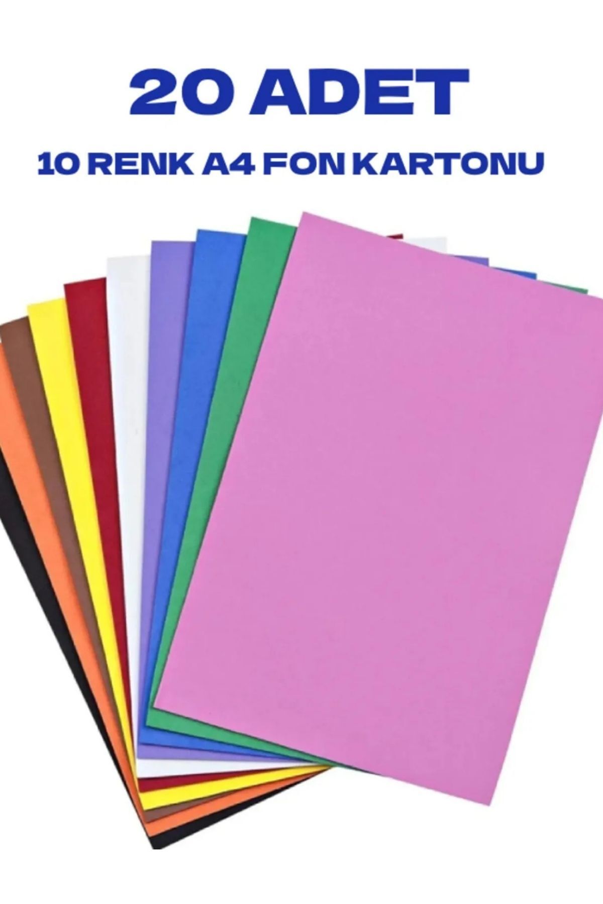 everart 20 Adet A4 Renkli Fon Kartonu 23 X 34 cm 10 Renk