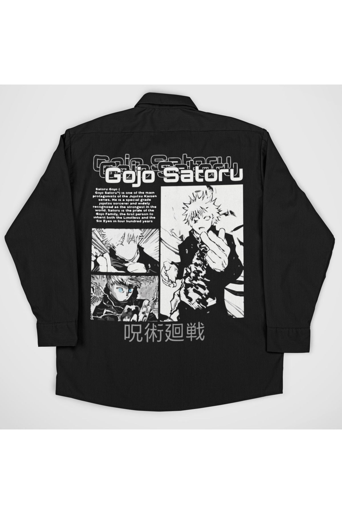 SEVBANO Gojo Satoru Baskılı Unisex Anime Cepli Gömlek