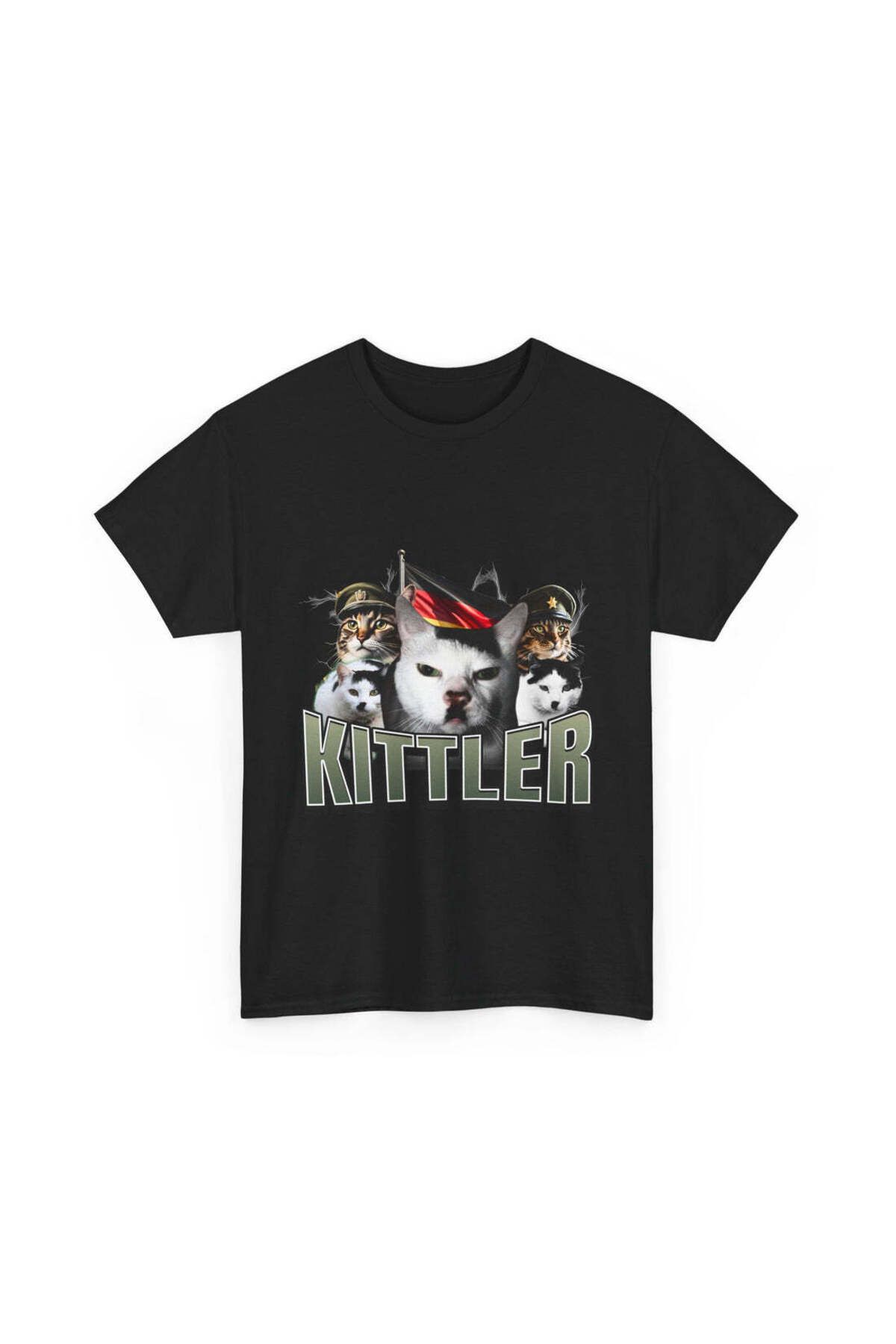 LEIVOR Kittler Baskılı Siyah Unisex T-shirt