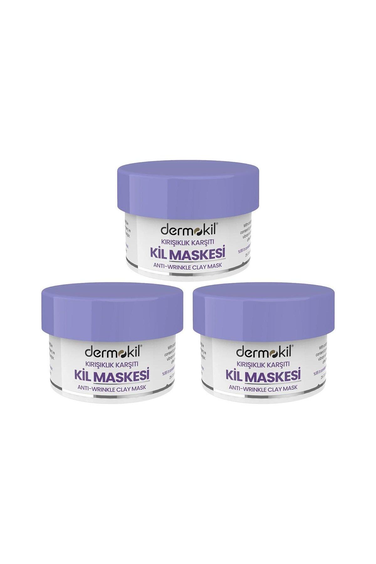 Dermokil Kırışıklık Karşıtı Kil Maskesi 50 ml. Üçlü Set