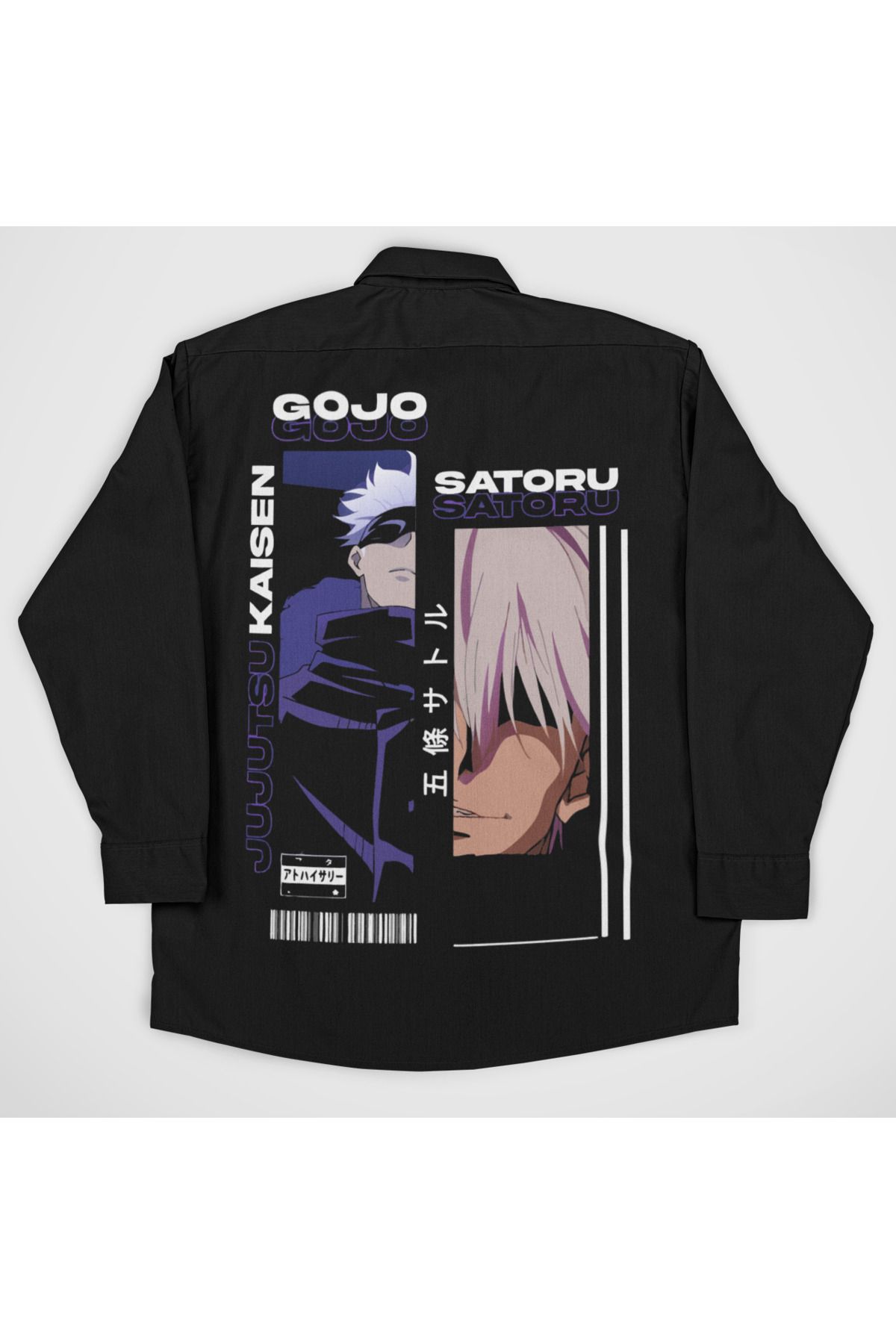 SEVBANO Gojo Satoru Jujutsu Kaisen Baskılı Unisex Anime Cepli Gömlek