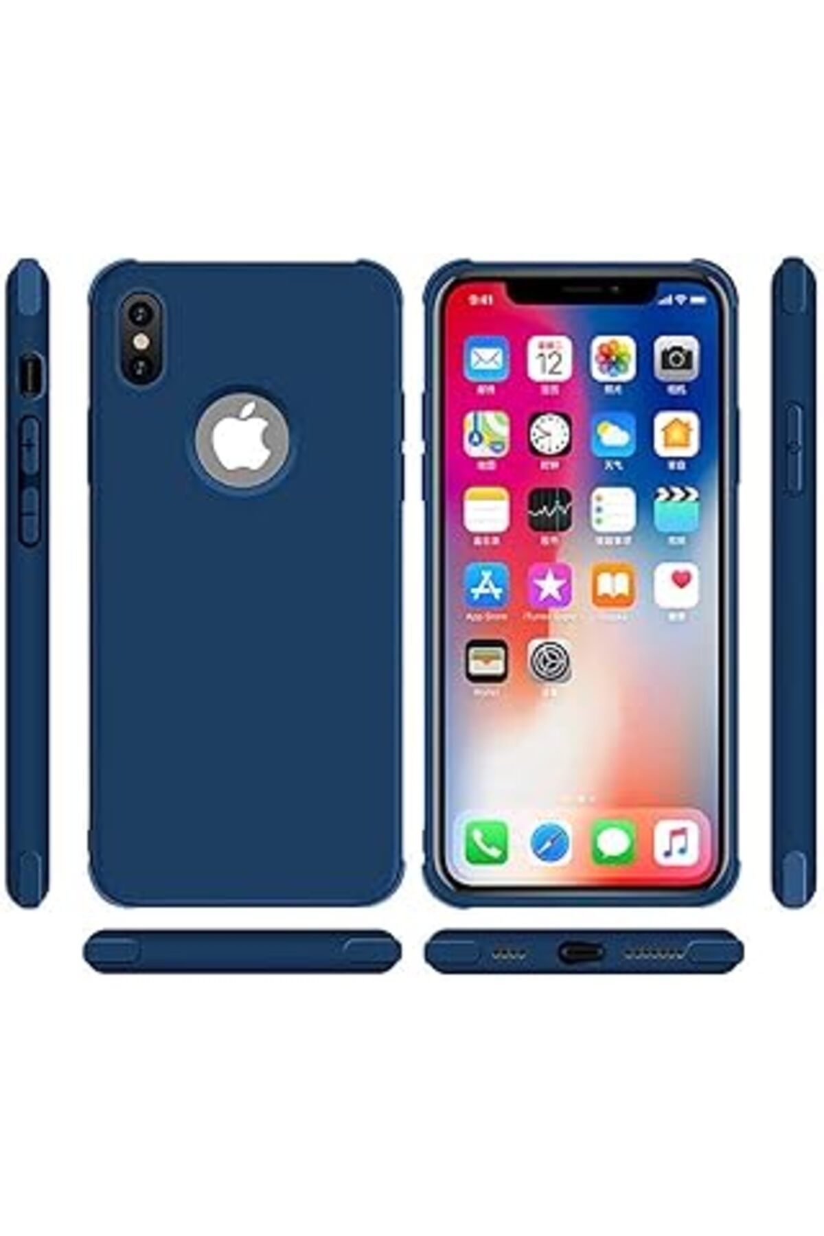 NZM TİCARET Neva Ip Xs Max 6.5" Dark Blue Silikon Kapak