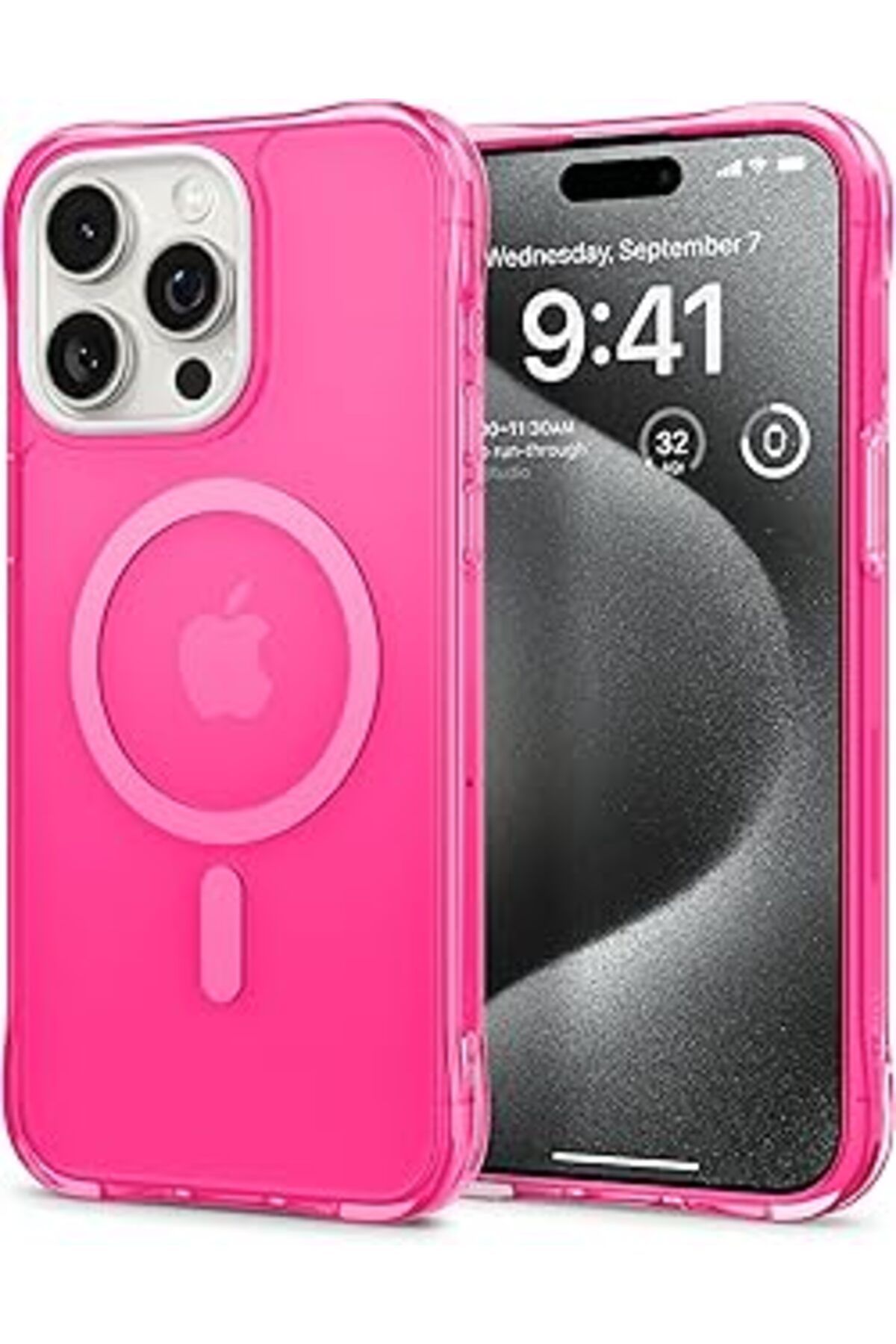 NZM TİCARET Cyrill Spigen Ciel Iphone 15 Pro Kılıf Ultra Sheer Mag Magsafe Özellikli Hot Pink - Acs06768