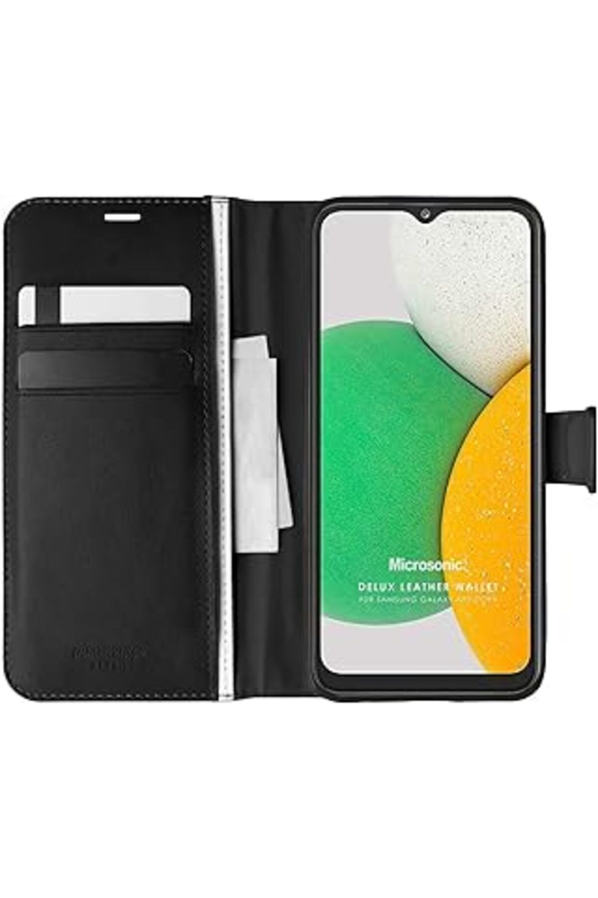 ALKAP Galaxy A03 Core Için Kılıf Delux Leather Wallet Siyah [Galaxy A03 Core Ile Uyuml