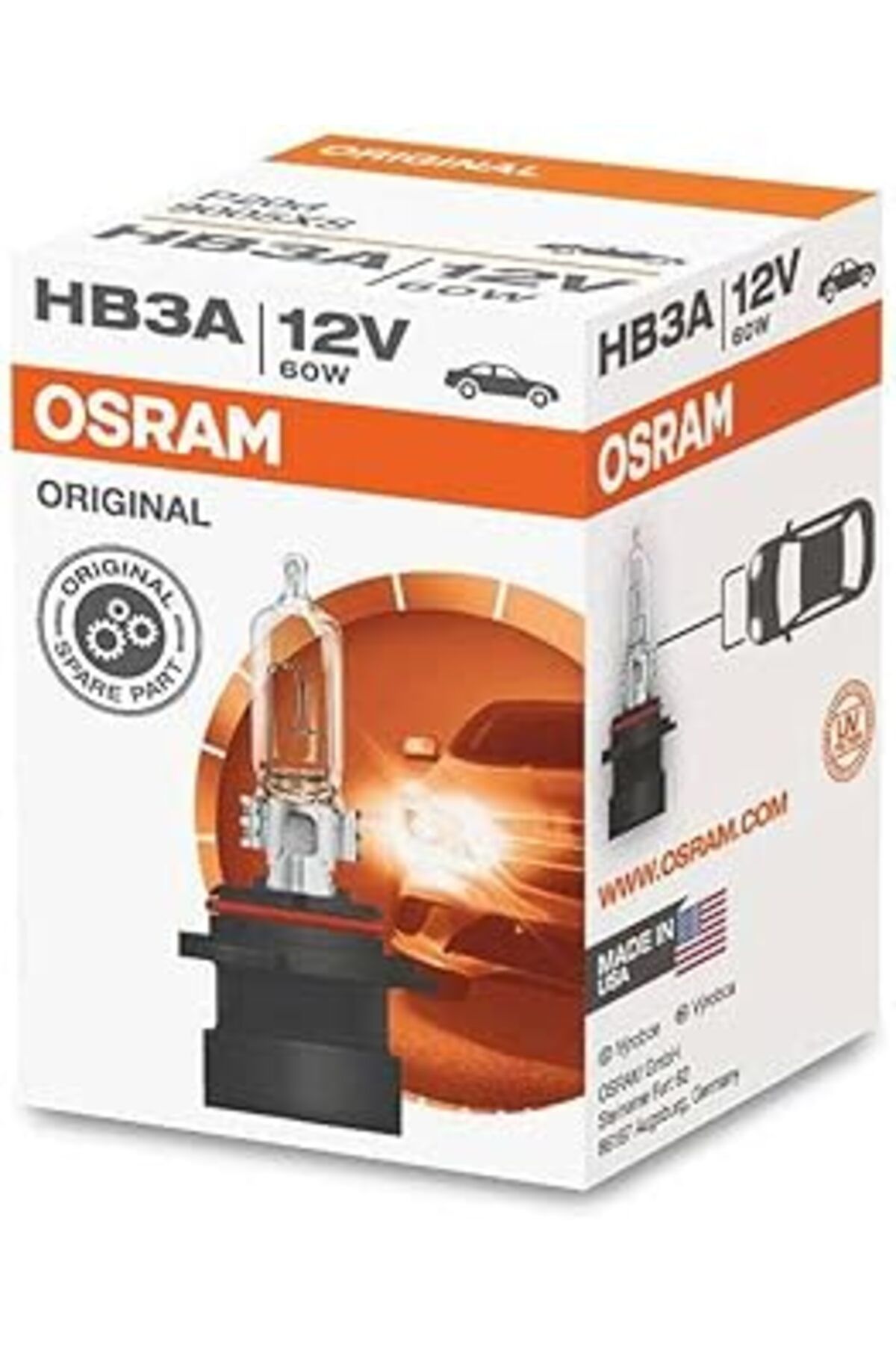 NZM TİCARET Ampul Hb3A 12V 60W Tek Telli Far Ve Sis 9005Xs