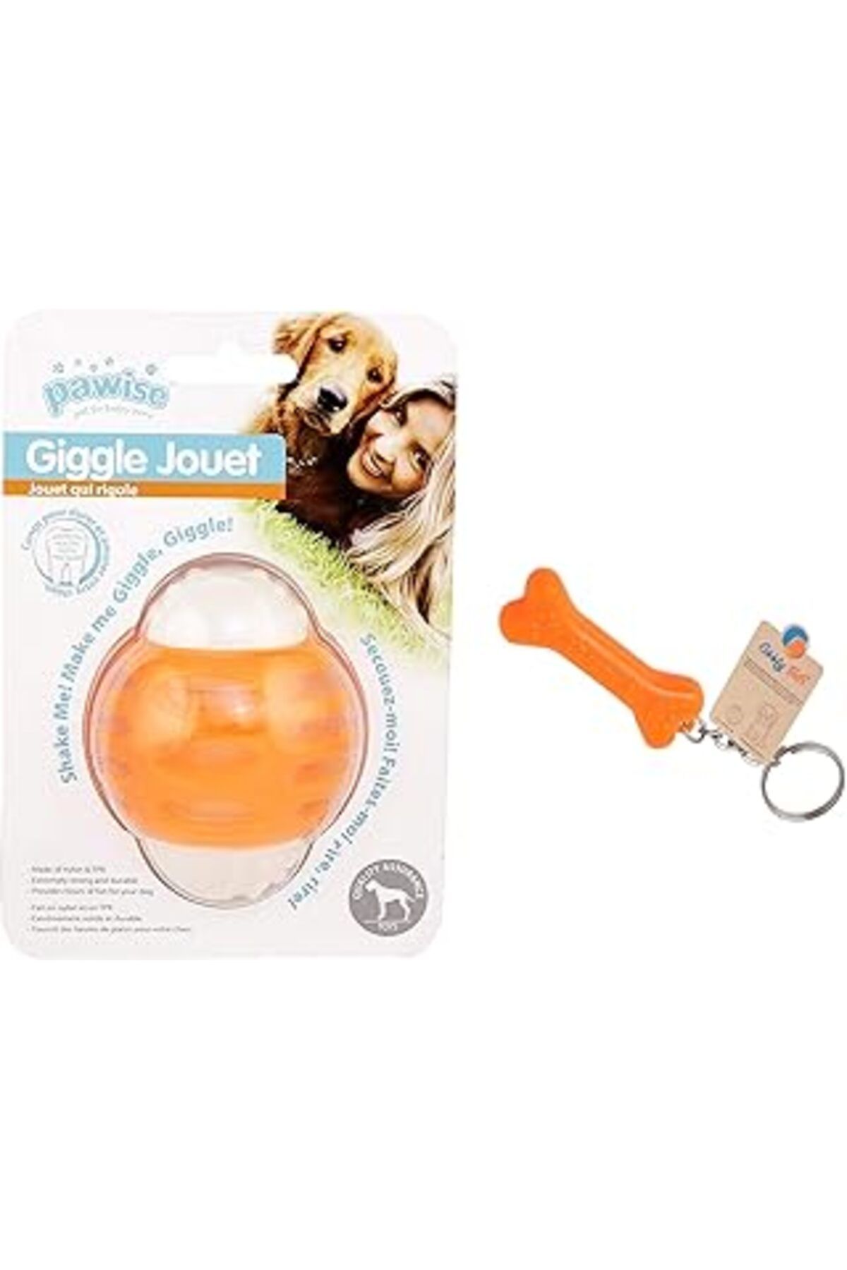 ALKAP Pawise Giggle Jouet Sesli Rugby Top Köpek Oyuncağı 8 Cm